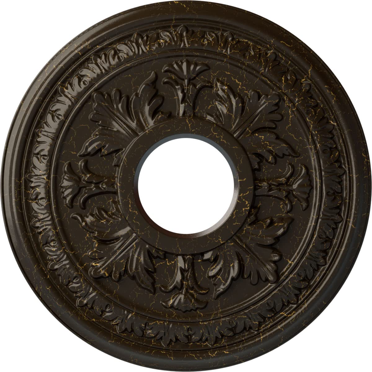 Ekena Millwork 15 3/8OD x 4 1/4ID x 1 1/2P Baltimore Ceiling Medallion Fits Canopies up to 5 1/2 Ceiling Medallion, Stone Hearth