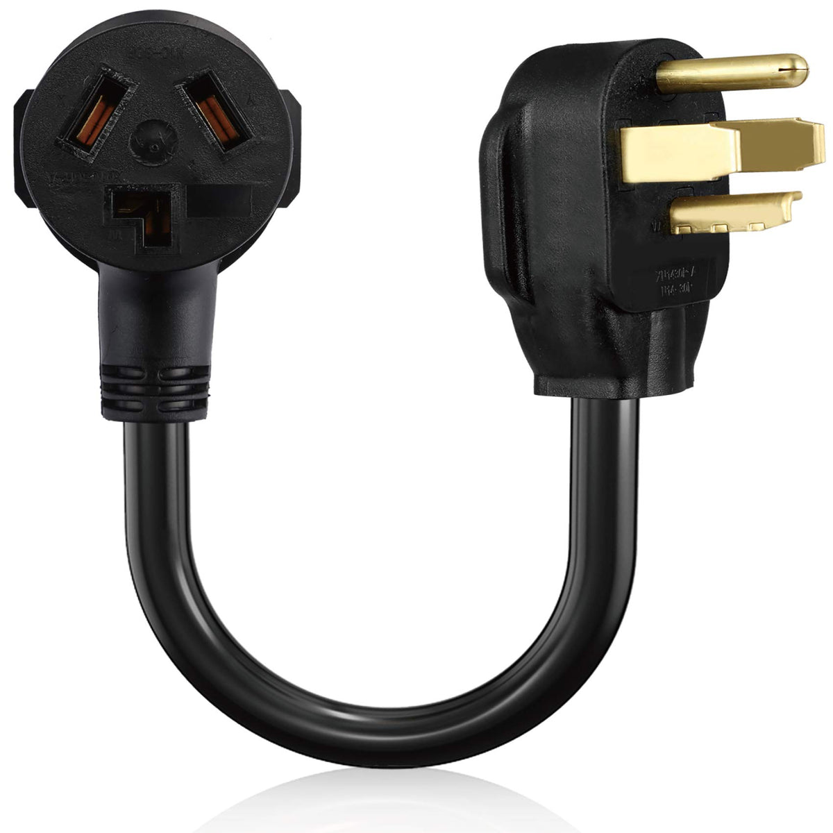 Boeemi 4 Prong New Electric Dryer Plug Male To 3 Prong Old Dryer Receptacle Female Connector Adapter, Nema 14 30P To 10 30R 4 Pr