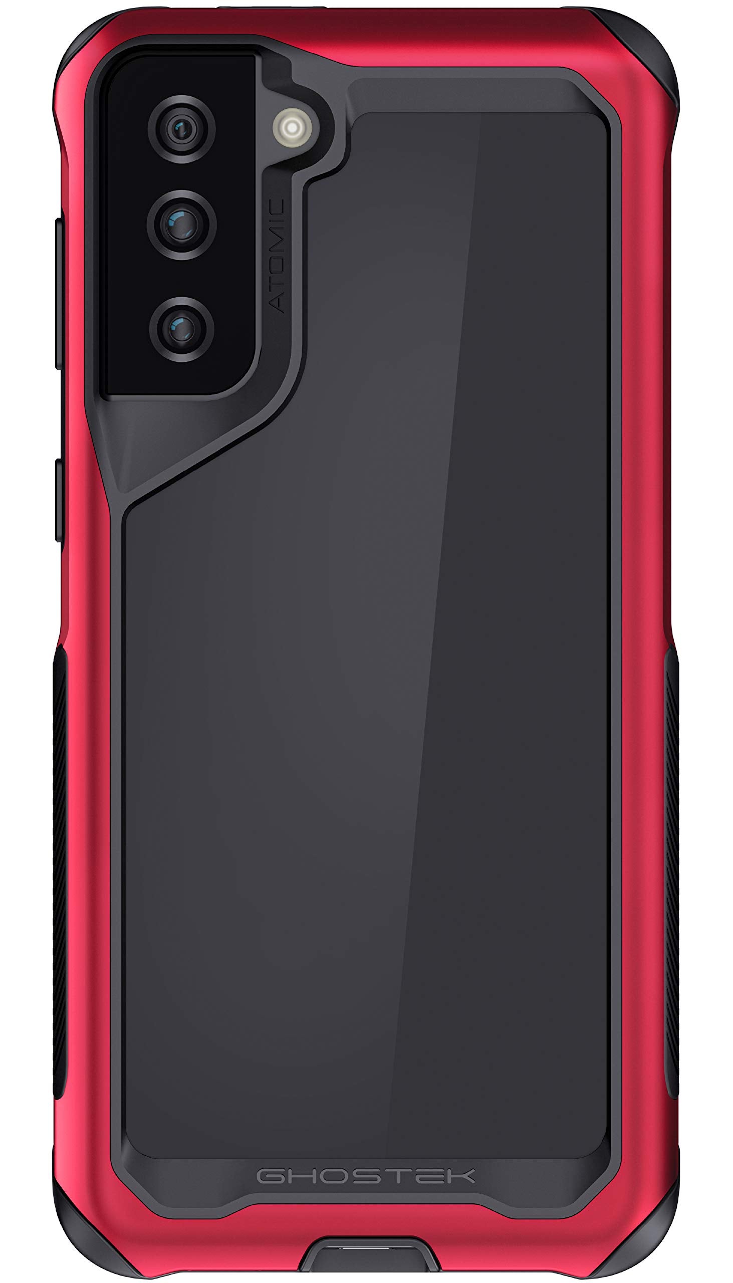 Ghostek ATOMIC slim Galaxy S21 Plus Case with Protective Aluminum Metal Bumper and Clear Back Design Heavy Duty Shock-Absorbent 