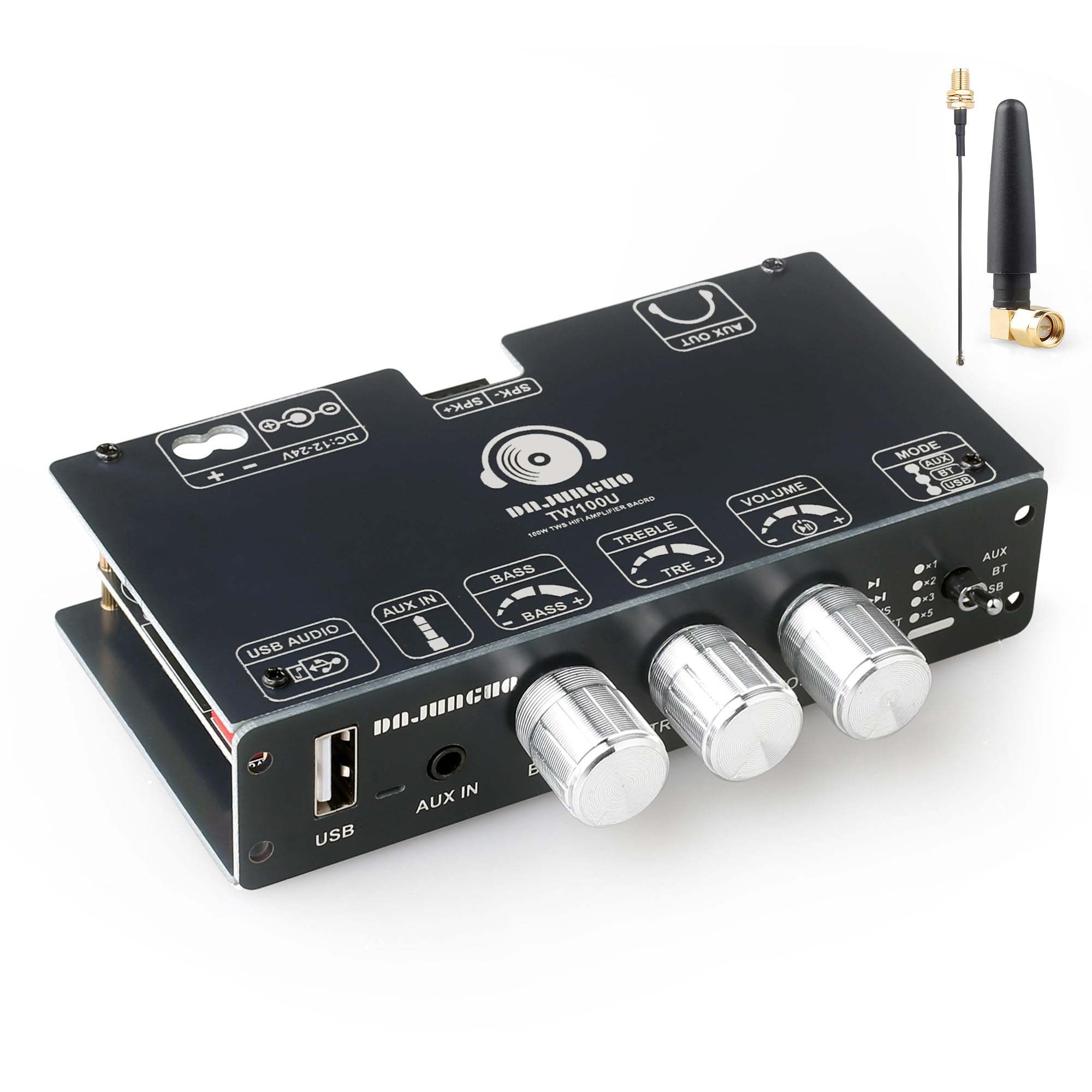 TW100U 100W Mono Amplifier Board, TPA3116D2 Digital Power Amp Module with Builtin Stepup Voltage Circuit (19V/24V), Supports T