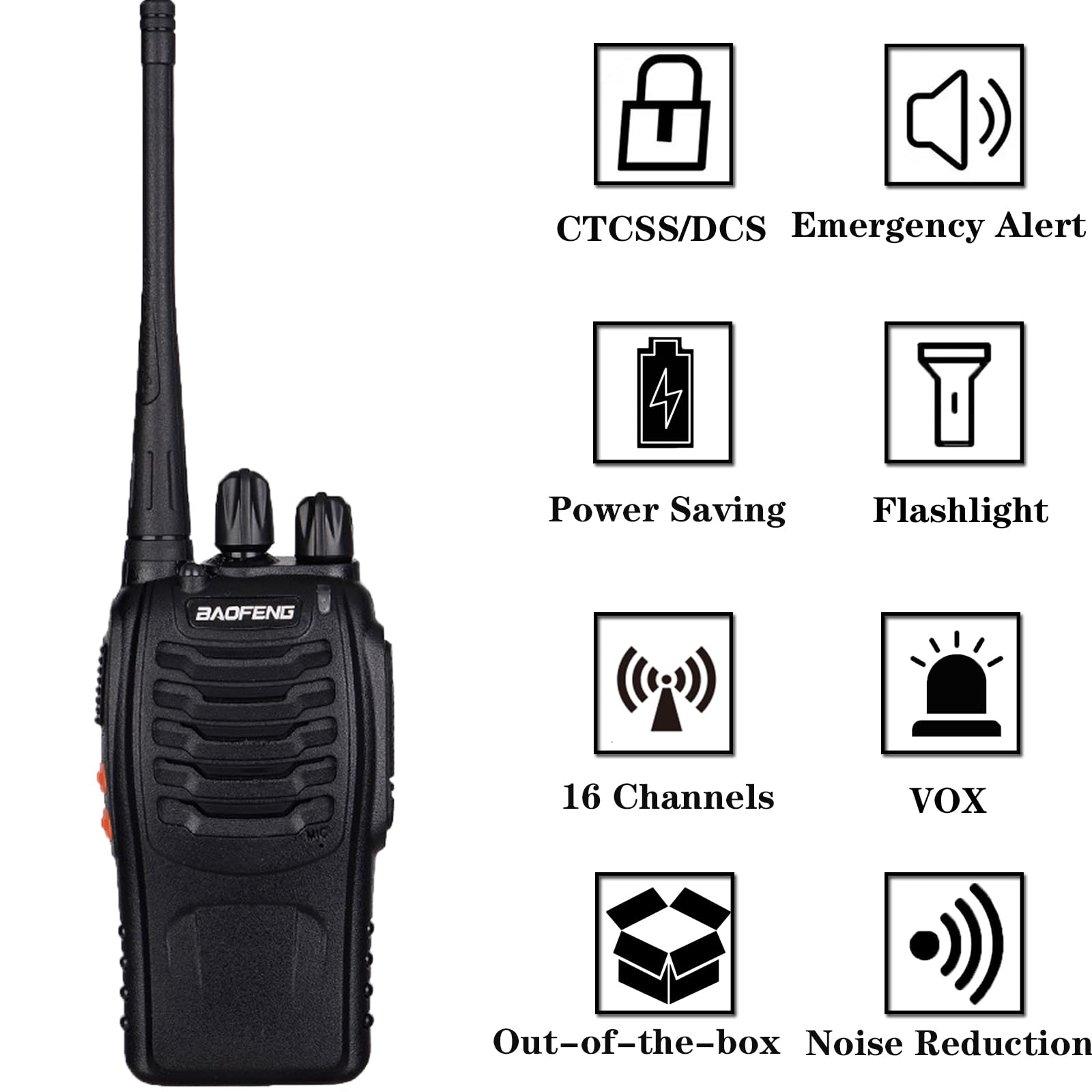 Baofeng Bf 888S Walkie Talkies For Adults Long Range Handheld Two Way Radios Rechargeable With Earpiece Mic,16 Channel Walky Tal