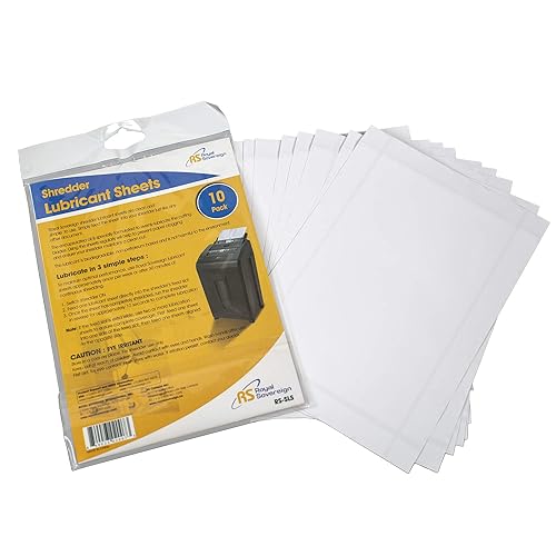 Royal Sovereign Shredder Lubricant Sheets, 10 Pack (Rs Sls)
