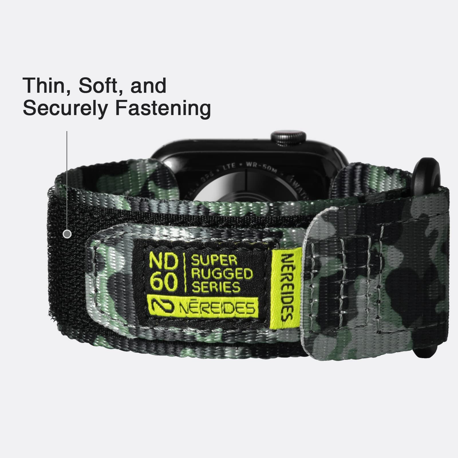 Nereides Compatible With Apple Watch Band Ultra 1/2, Nylon Sports Strap With Woven Design For 49Mm (Xl, Green Came)