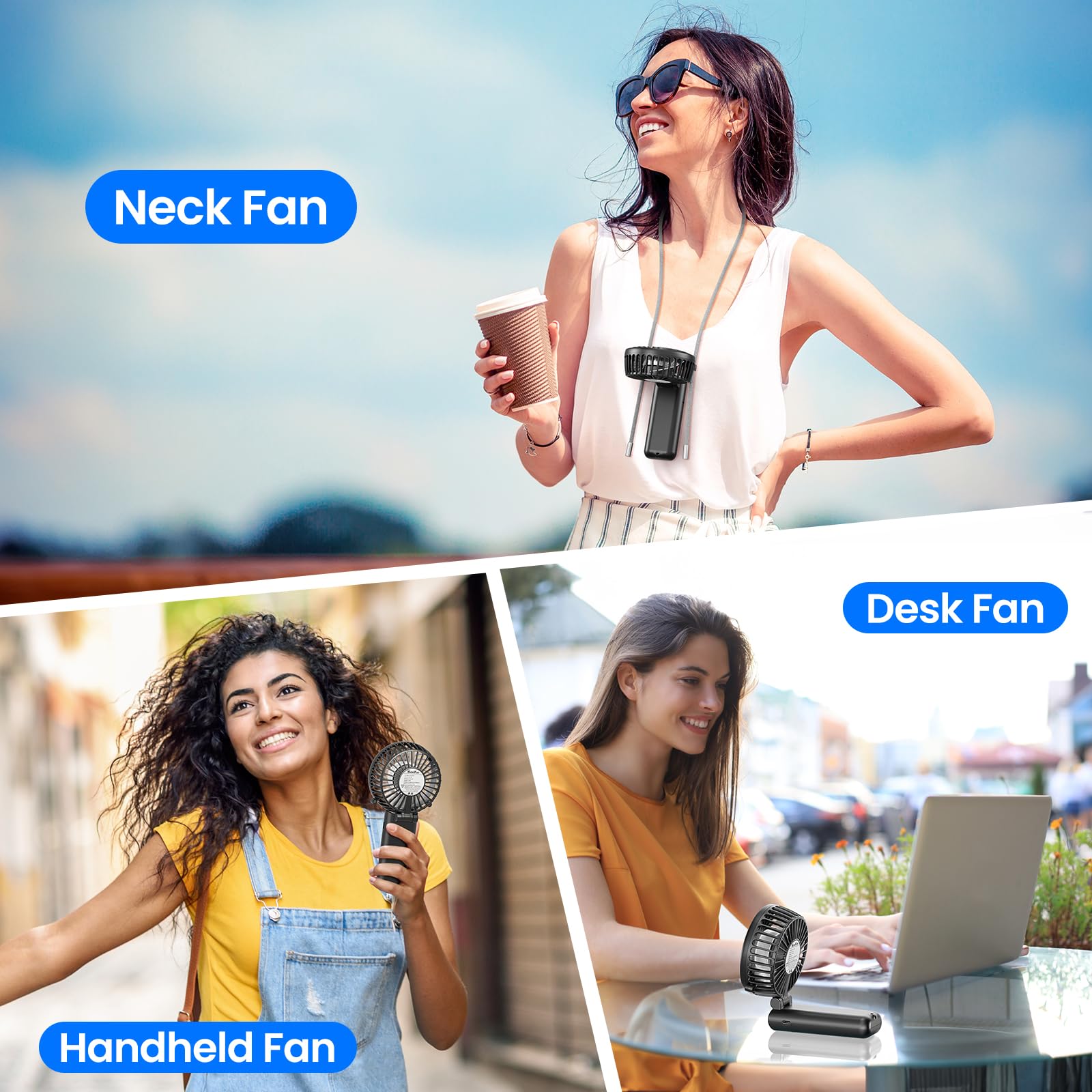 Handfan 2024 Handheld Fan, 5 Speeds Strong Airflow Hand Fan [Max 27 Working Hours], 180 Foldable Compact Design Personal Fan Han