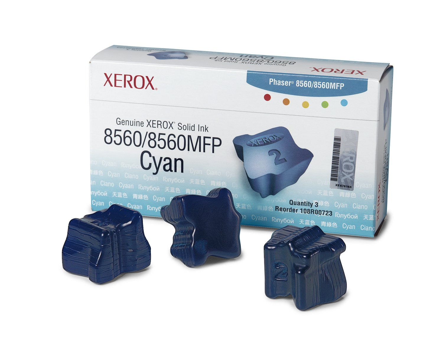 Xerox Solid Ink Cyan, Phaser 8560/8560Mfp, 3 Sticks (108R00723)