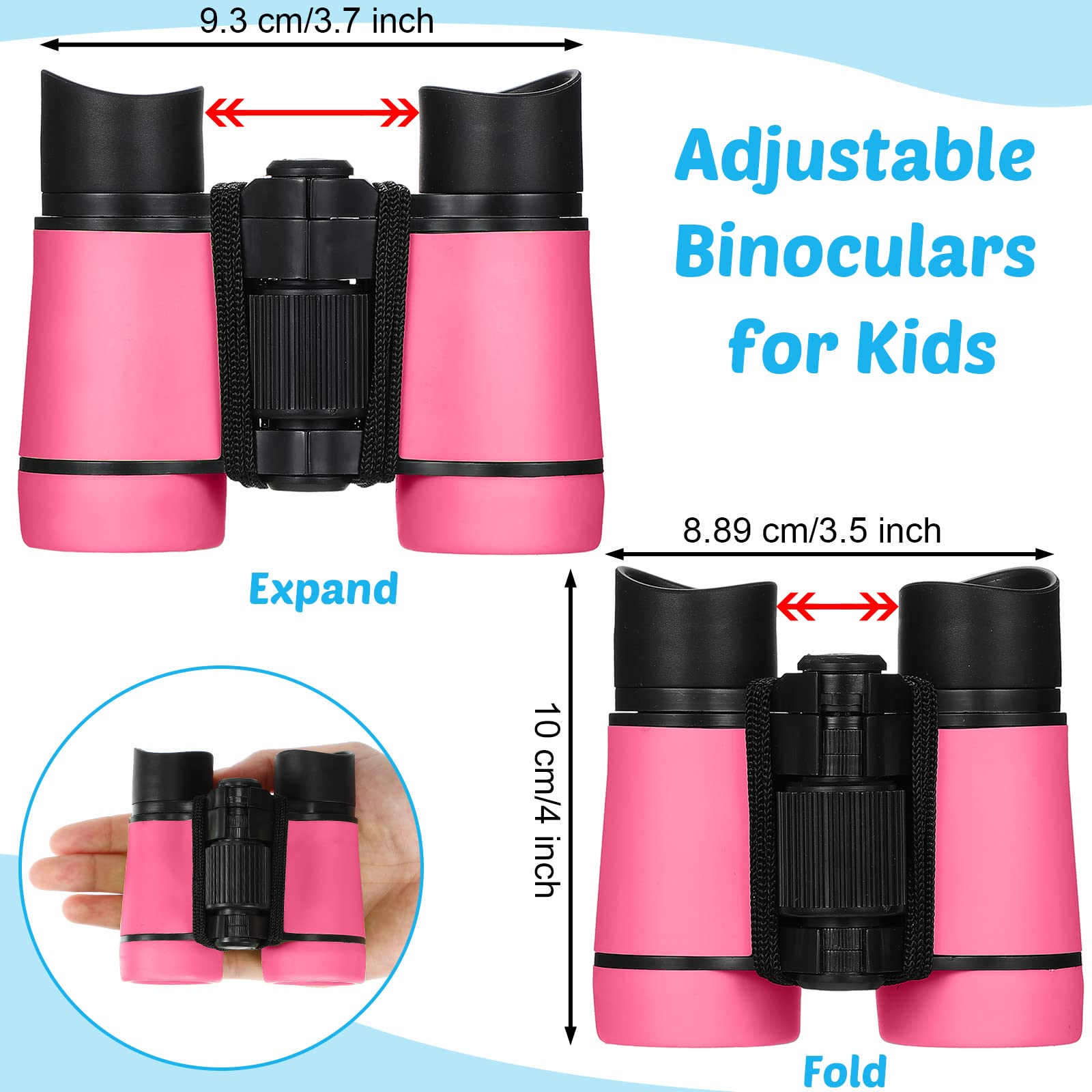 4 Set Kids Binoculars Children Colorful Real Binoculars Set Shockproof High Resolution Binoculars With Magnifying Glass And Comp
