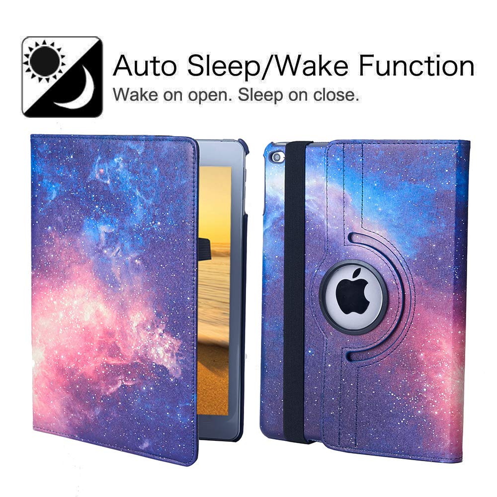 New Case For Ipad 9.7 Inch 2018 2017/ Ipad Air 2 Case   360 Degree Rotating Stand Protective Cover Smart Case With Auto Sleep/Wa