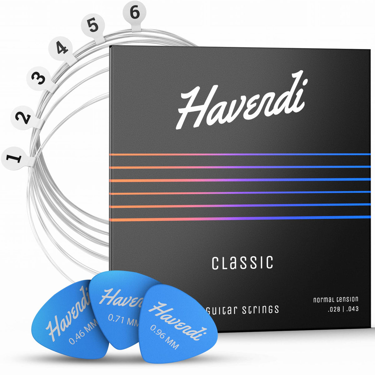 Havendia Guitar Strings For Classical Guitar   Brilliant Sound Quality Strings Made Of Nylon For Classical Guitar Coated With Si