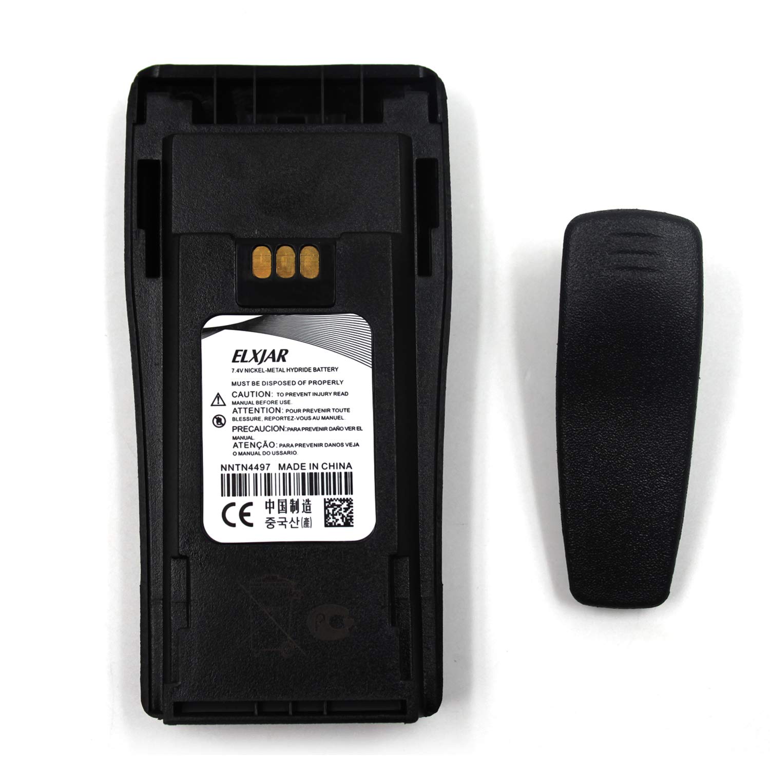 Elxjar (2 Pack) 7.2V 1800Mah Ni Mh Battery Nntn4497 Compatible For Motorola Radio Nntn4496 Cp040 Cp150 Cp200 Cp200D Cp380 Cp200Xls Ep450 Ep450 Pr400 Gp3188 Gp3688 Walkie Talkies With Belt Clip