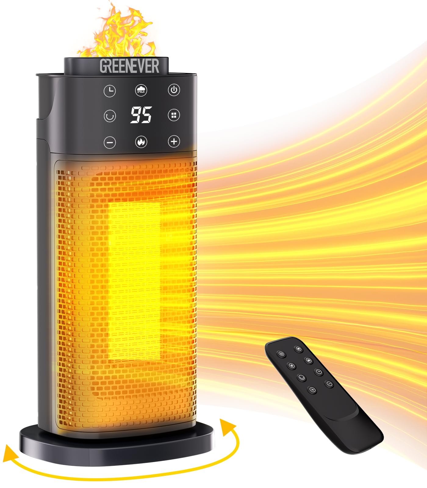 Greenever Space Heater Indoor With Humidifier: 2024 Upgraded Ptc Electric Heaters For Indoor Use With Thermostat, 1500W Ceramic