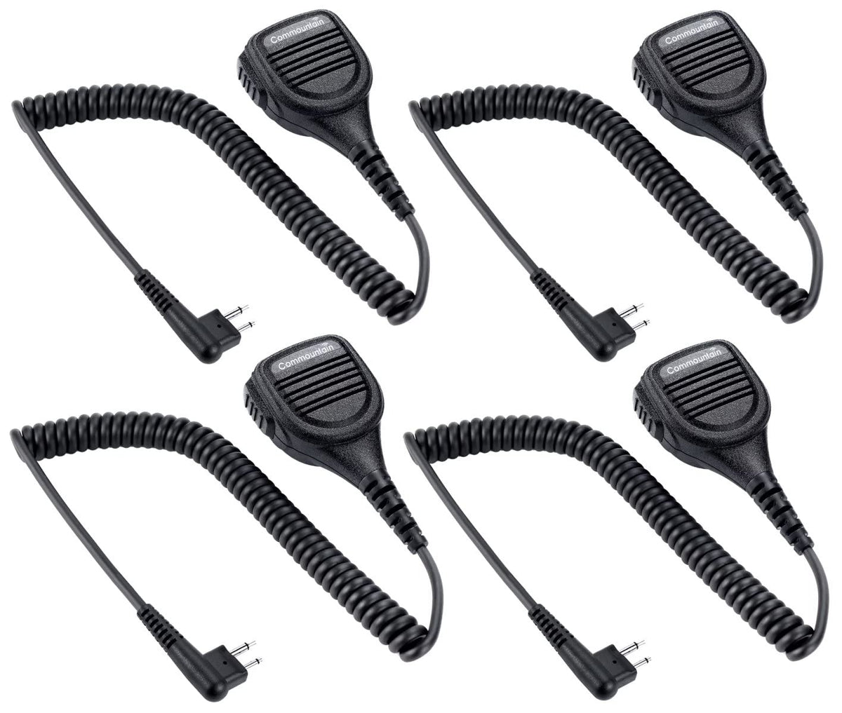 Commountain Speaker Mic For Motorola Radios R2 Cp100D Cp200D Cp200 Cp185 Cls1410 Cls1110 Bpr40D Bpr40 Rdu4100 Rdu4160D Rmu2040 Rmu2080D Cls Rdu Rmu, Pmmn4013 Pmmn4013A 2 Pin Microphone 4 Pack