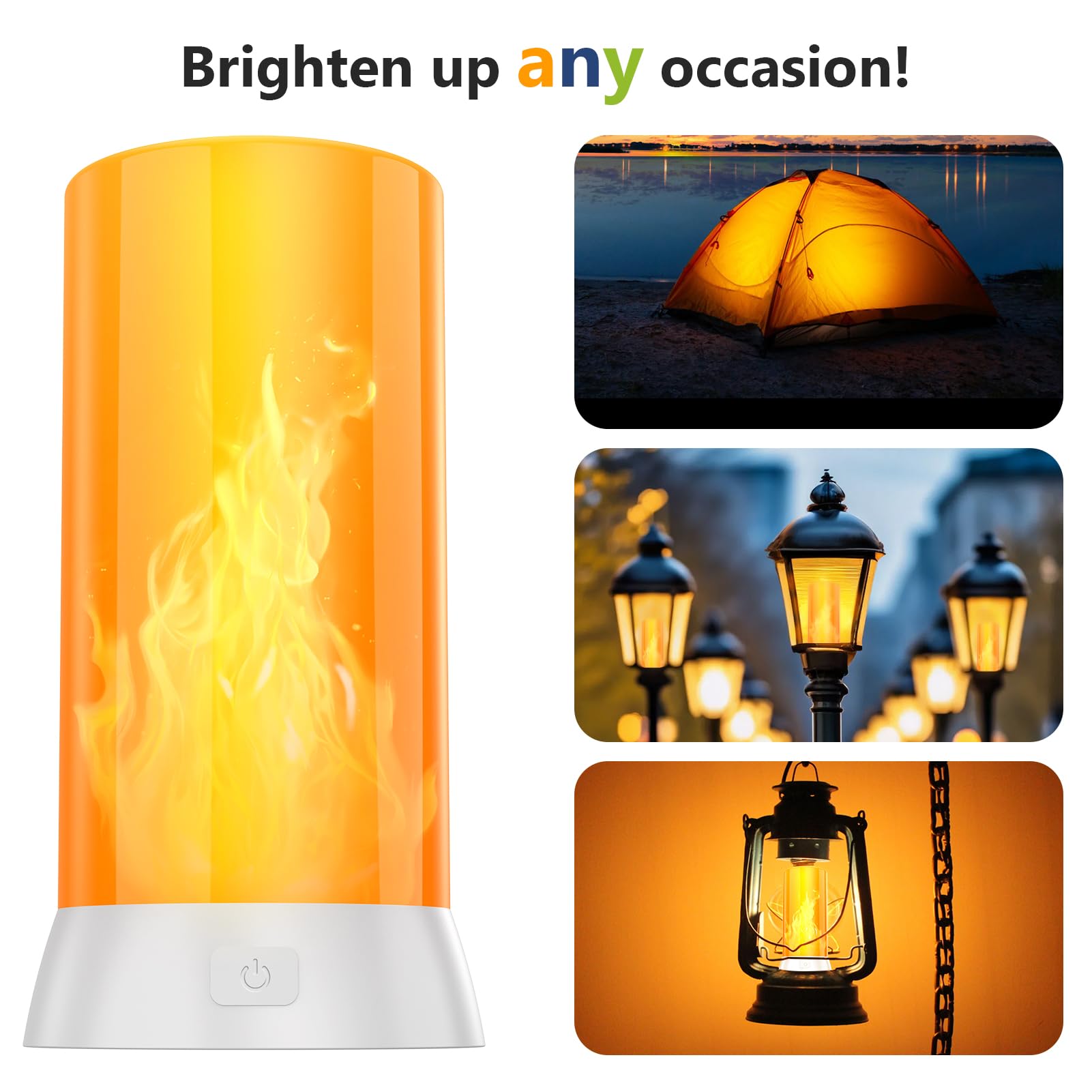 2Pcs Led Flame Effect Light, Usb Rechargeable Flame Lamp With Remote & Timer, Waterproof Dimmable Flameless Candle For Home Part