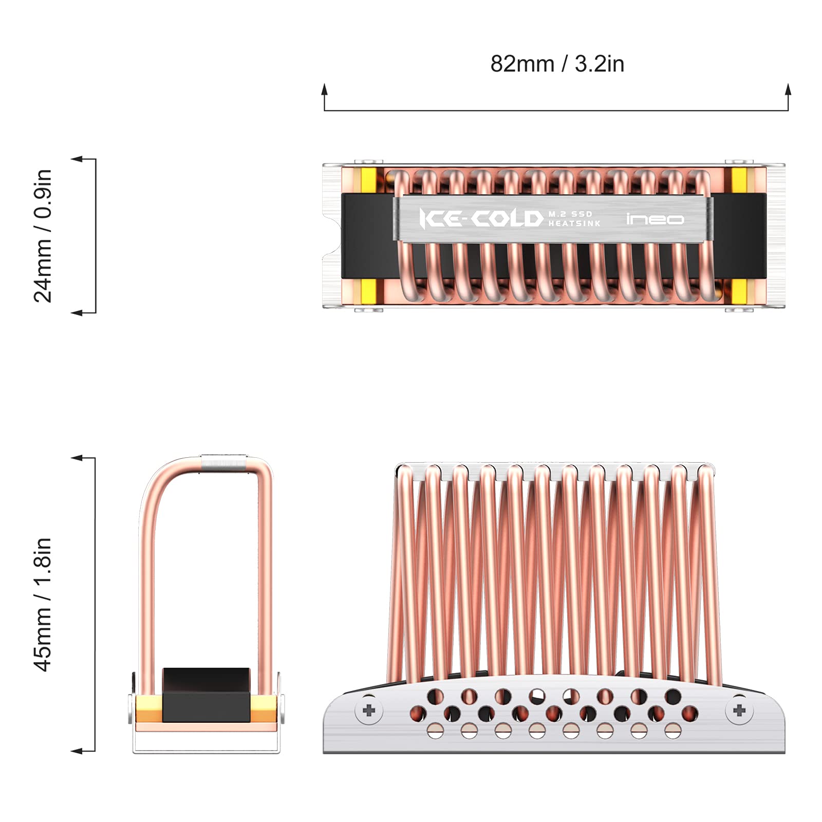 Ineo M.2 2280 Ssd Pure Cooper Heatsink [M12]
