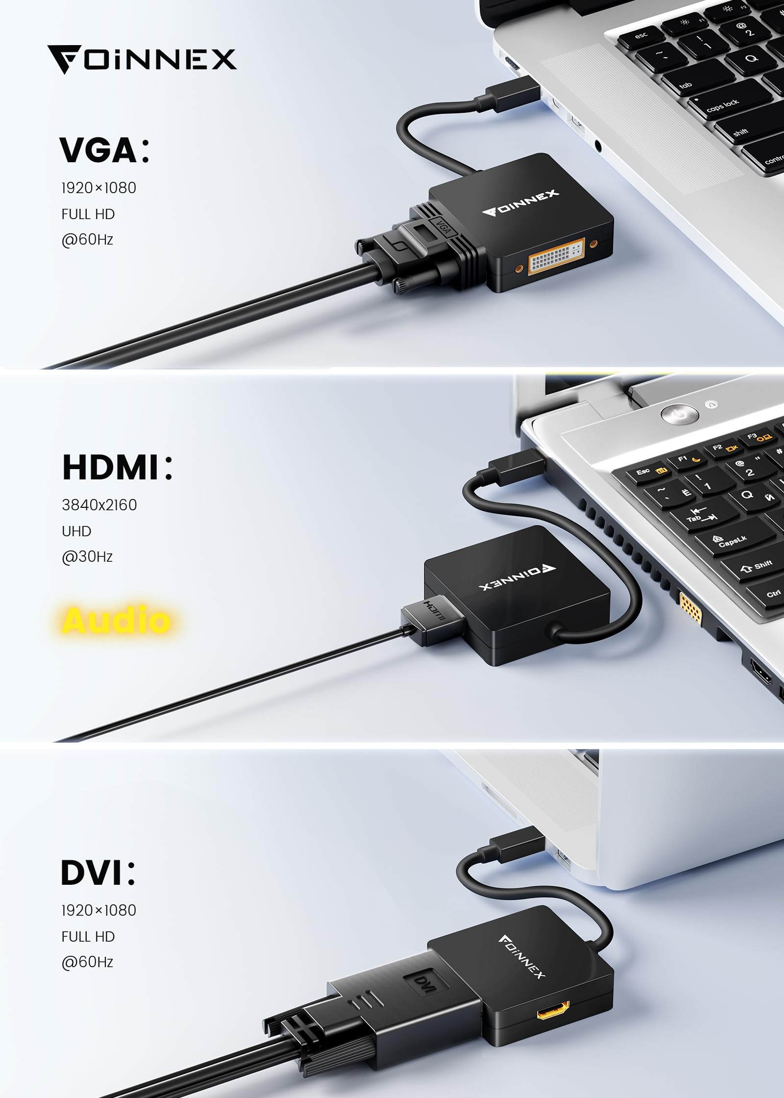 Mini Displayport To Hdmi Dvi Vga Adapter, Microsoft Surface Pro Video Display 4K Converter, Thunderbolt To Hdmi Vga Dvi Adaptor,