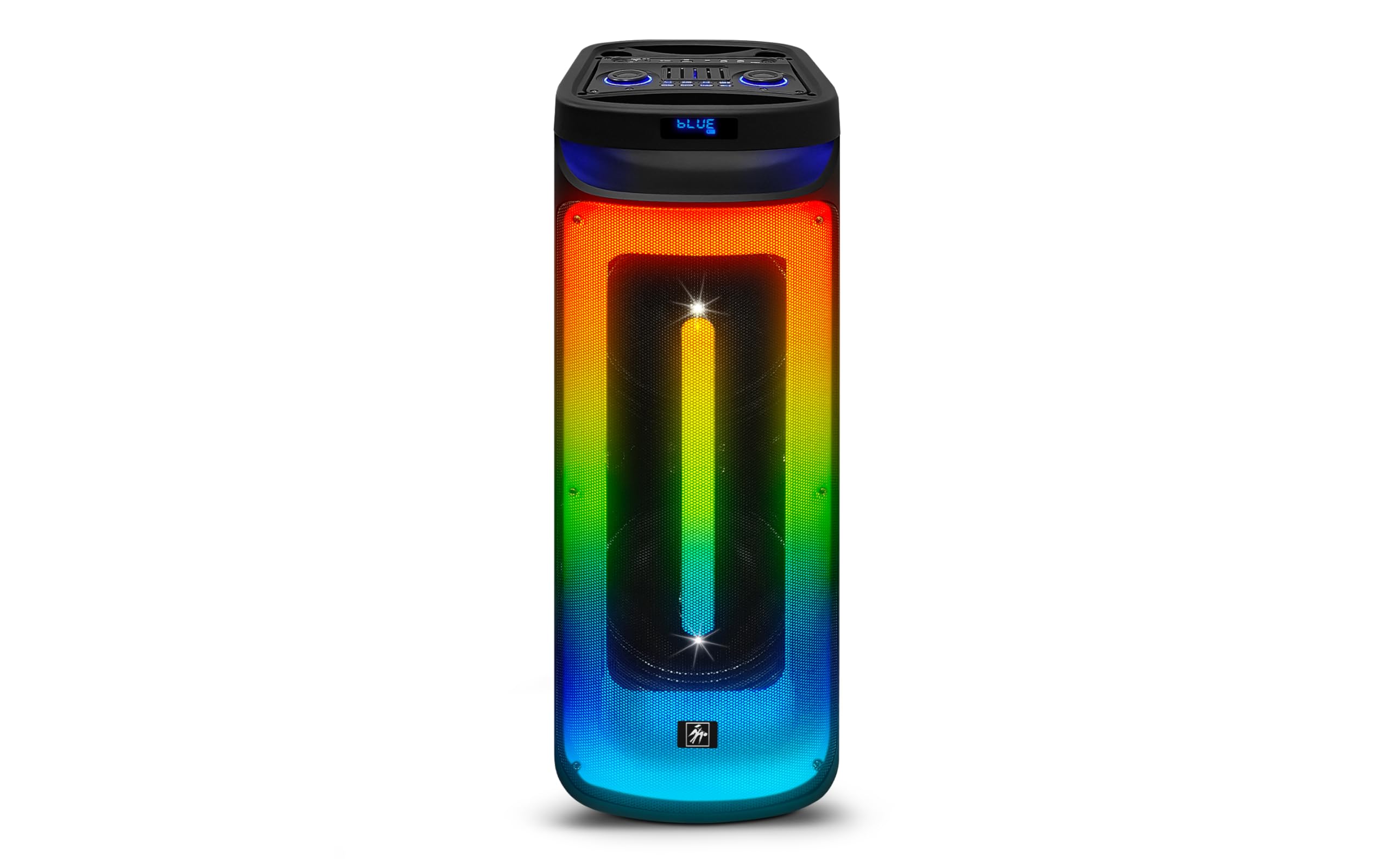 Fisher Bluetooth PA Stereo Speakers System-Karaoke Portable Wireless DJ, Dual 10 80W Peak Power, Loud HD Sound & LED Lights, Rec