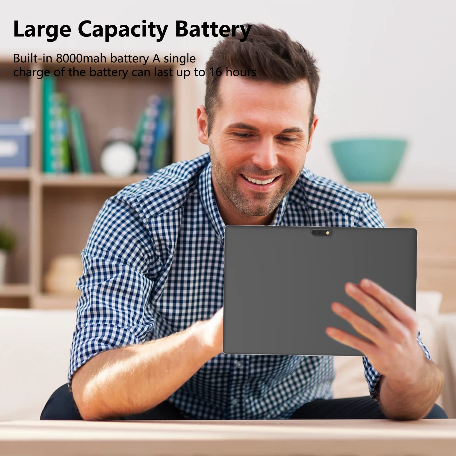 Tablet 10 Inch Android 11 Tablets With Case, 2Gb Ram+32Gb Rom+512Gb Expand,6000Mah Battery, Quad Core Processor Tableta, 8Mp Dua