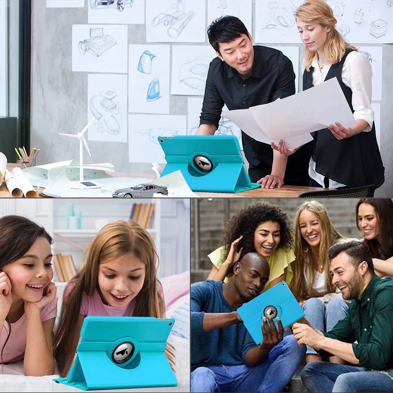 Yqmyxg Ipad Case For 10.2Inch, 360 Degree Rotating Protective Cover With Sleep Function, Compatible With Ipad 9Th/8Th/7Th Genera