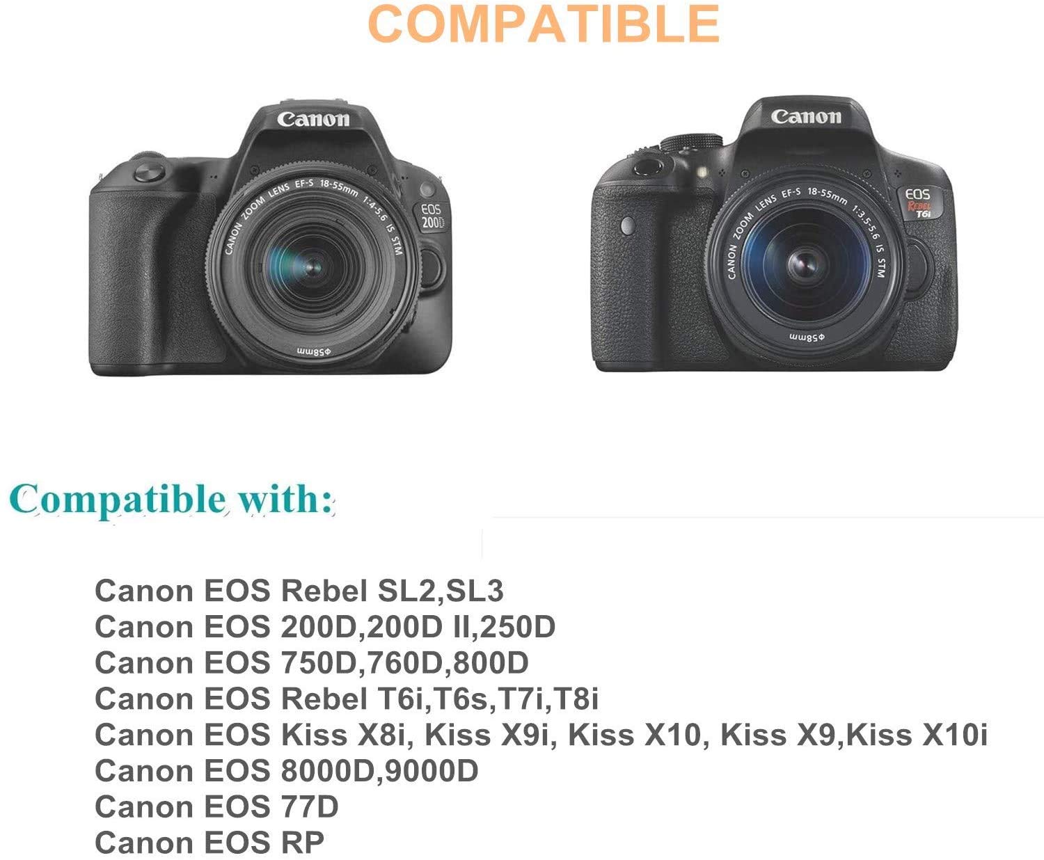 Tengdaxing Ack E18 Power Adapter Lp E17 Dummy Battery For Canon Eos Rebel T6I T6S T7I T8I Sl2 Sl3 77D 200D 200D Ii 250D 750D 760D 800D 850D 8000D Rp R8 R10 Cameras