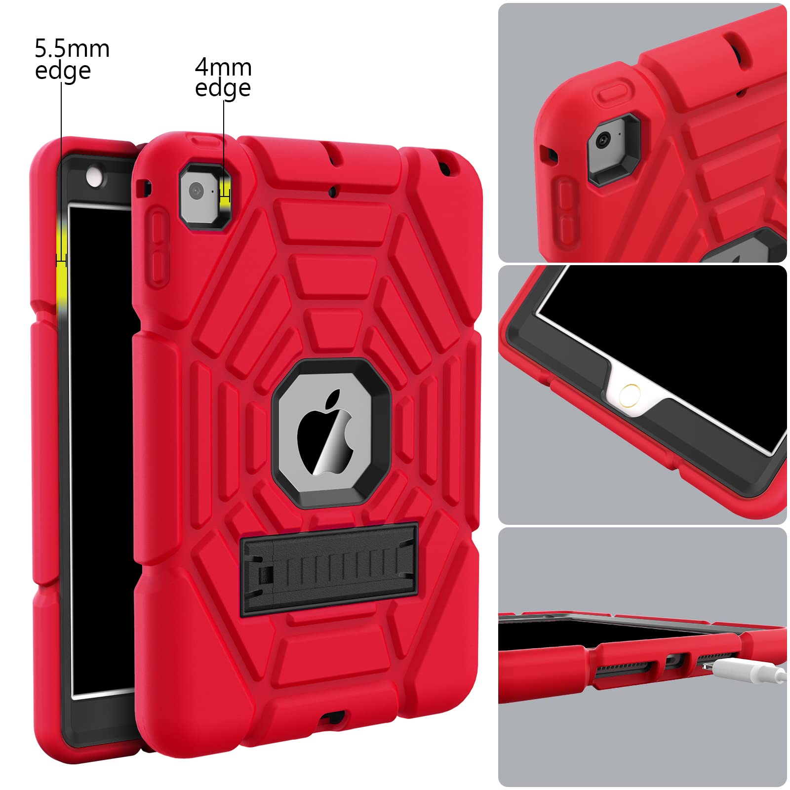 Grifobes For Ipad Mini 5 Case 2019, For Ipad Mini 4 Case 2015 For Kids, Heavy Duty Shockproof Rugged Case Cover With Stand, Prot