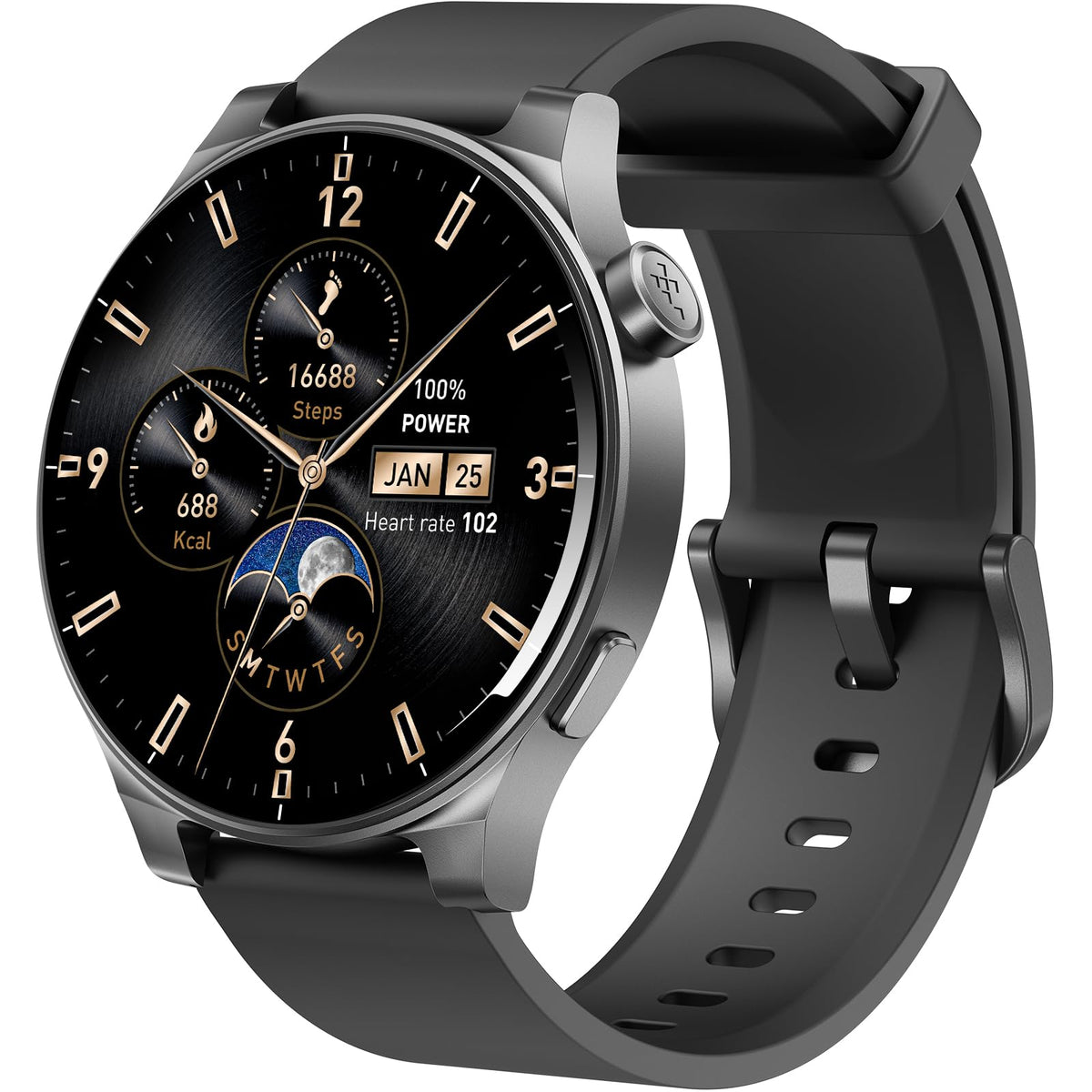 Tozo Amoled S5 Smart Watch (Answer/Make Calls), 1.43' Hd Screen For Men Women 100+ Sport Modes Fitness Watchs With Blood Oxygen/Sleep/Monitor, Ip68 Waterproof, Silicone Strap Black