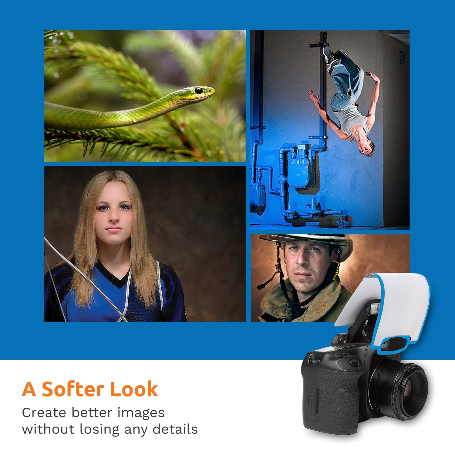 Lumiquest Soft Screen, Flash Diffuser & Light Softener, Universal Classic Design For Digital Slr Cameras, Neon Blue