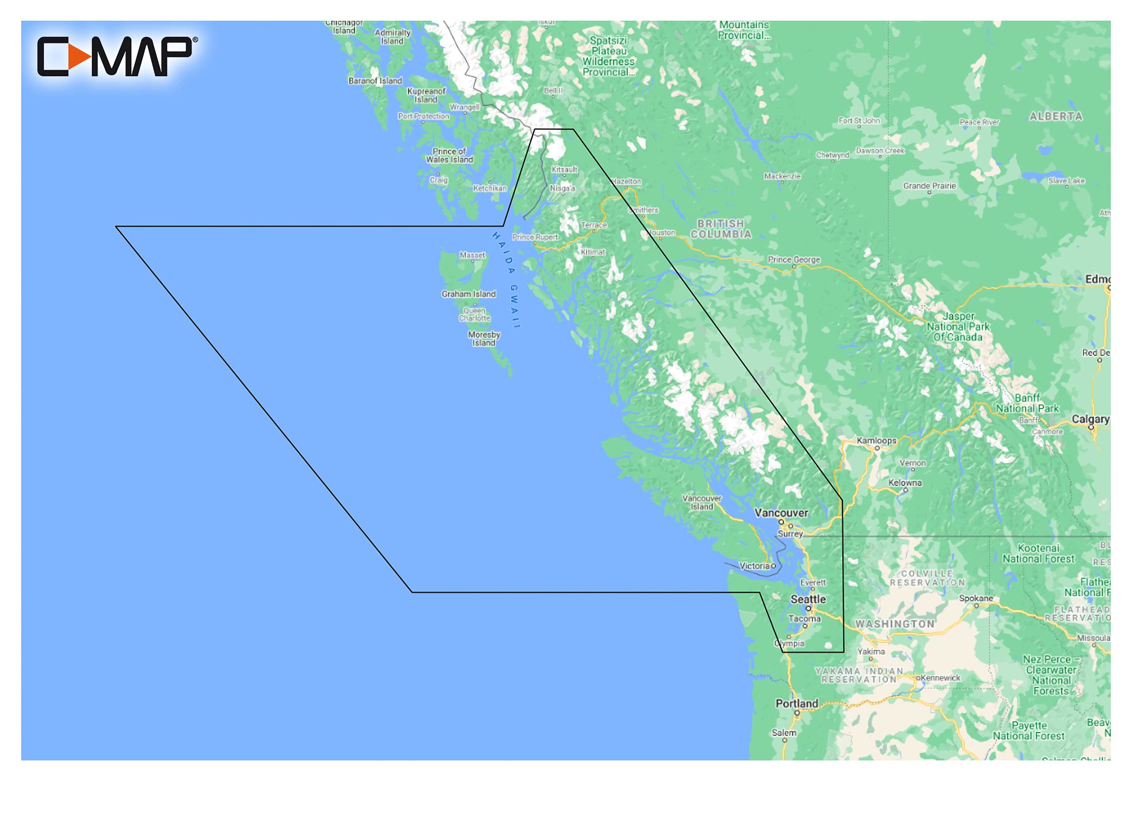 C Map Reveal Coastal   British Columbia And Puget Sound, Map Card For Marine Gps Navigation