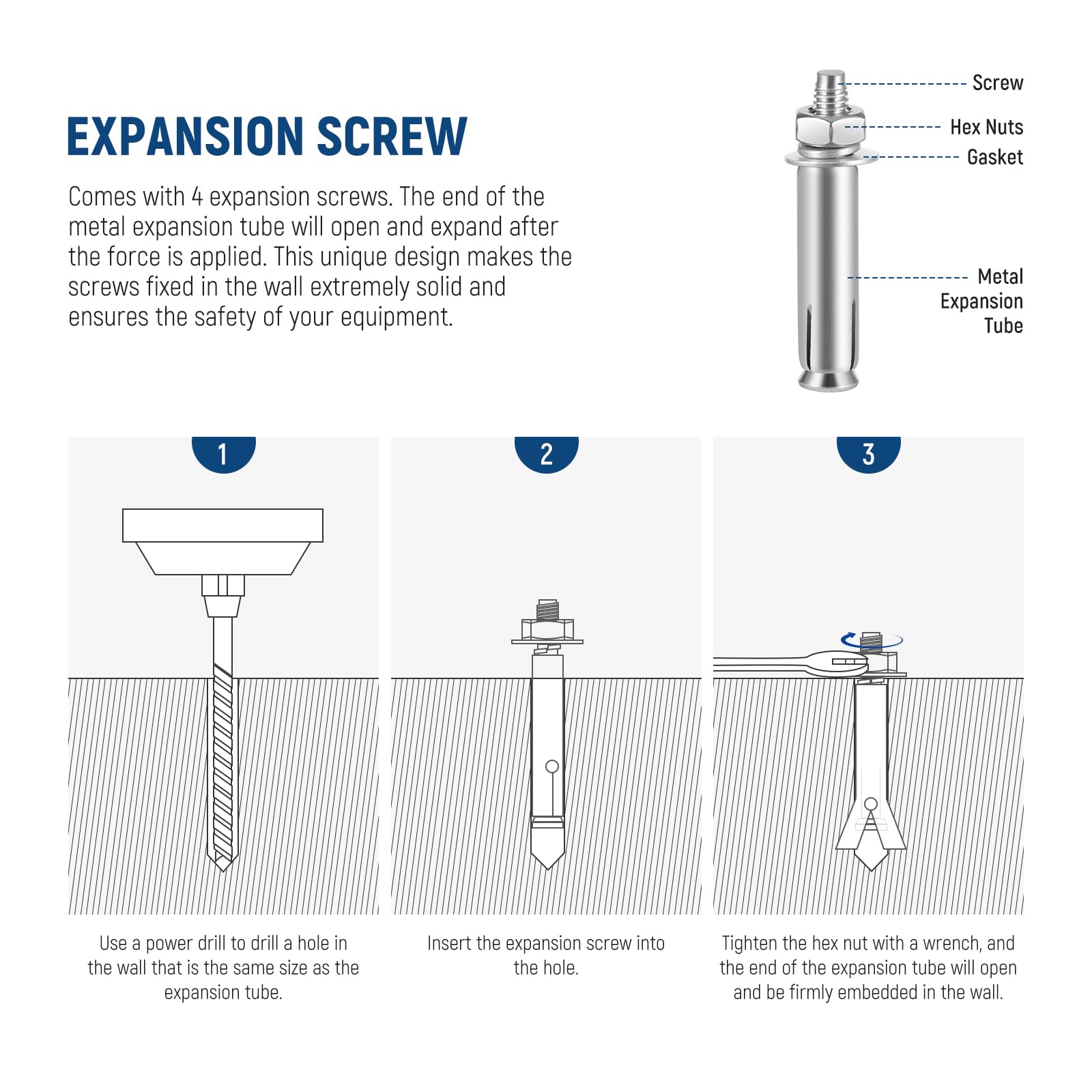 Neewer 6.5 Inch Wall Ceiling Mount Baby Pin 5/8'' Stud With 360 Swivel Ball Head & 10 Screws, Photography Photo Studio Wall Moun