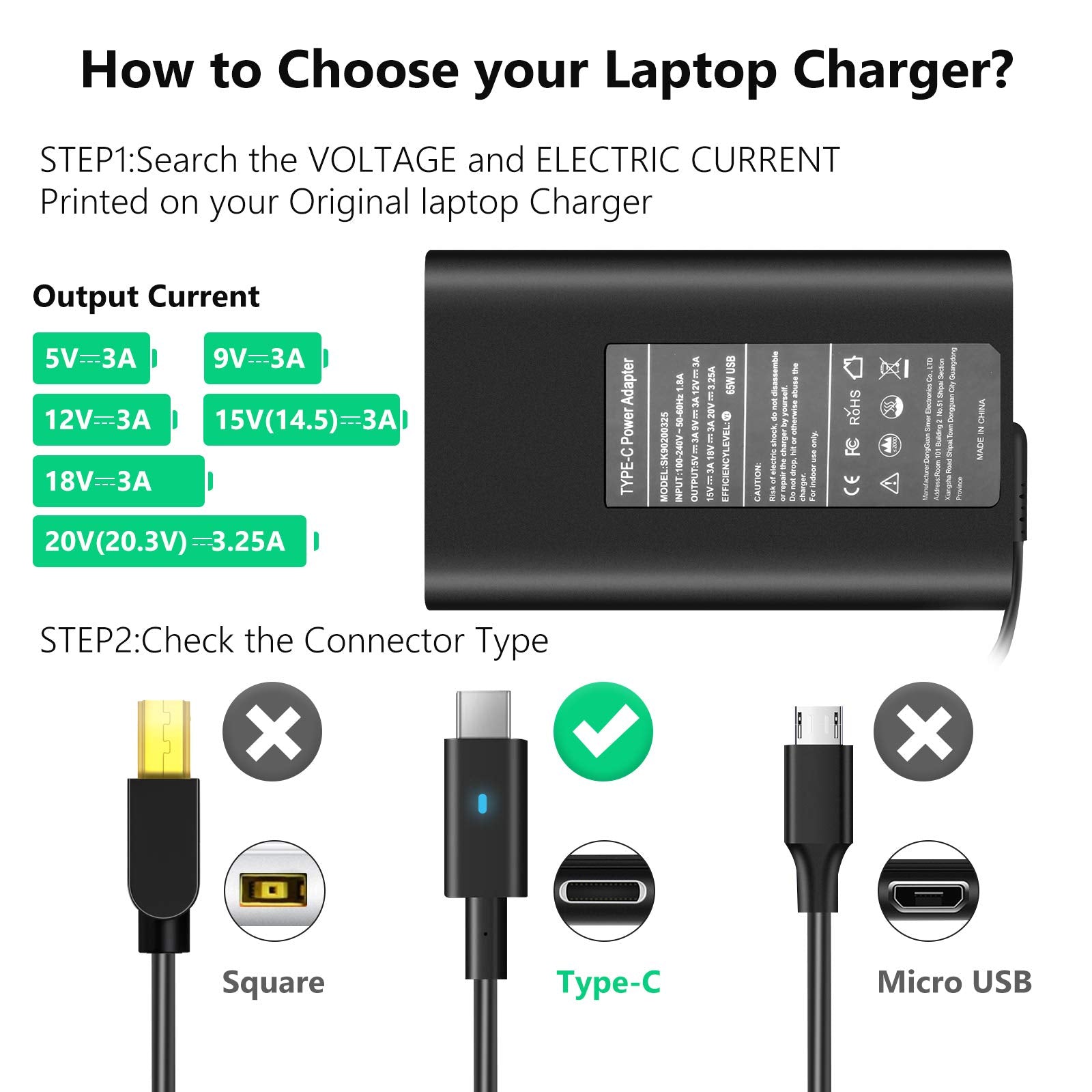 65W 45W Usb C Laptop Charger For Dell Vpro Vostro Xps 13 Chromebook & Latitude Series 5520 7420 7410 5420 5530 3420 E5430 E7430