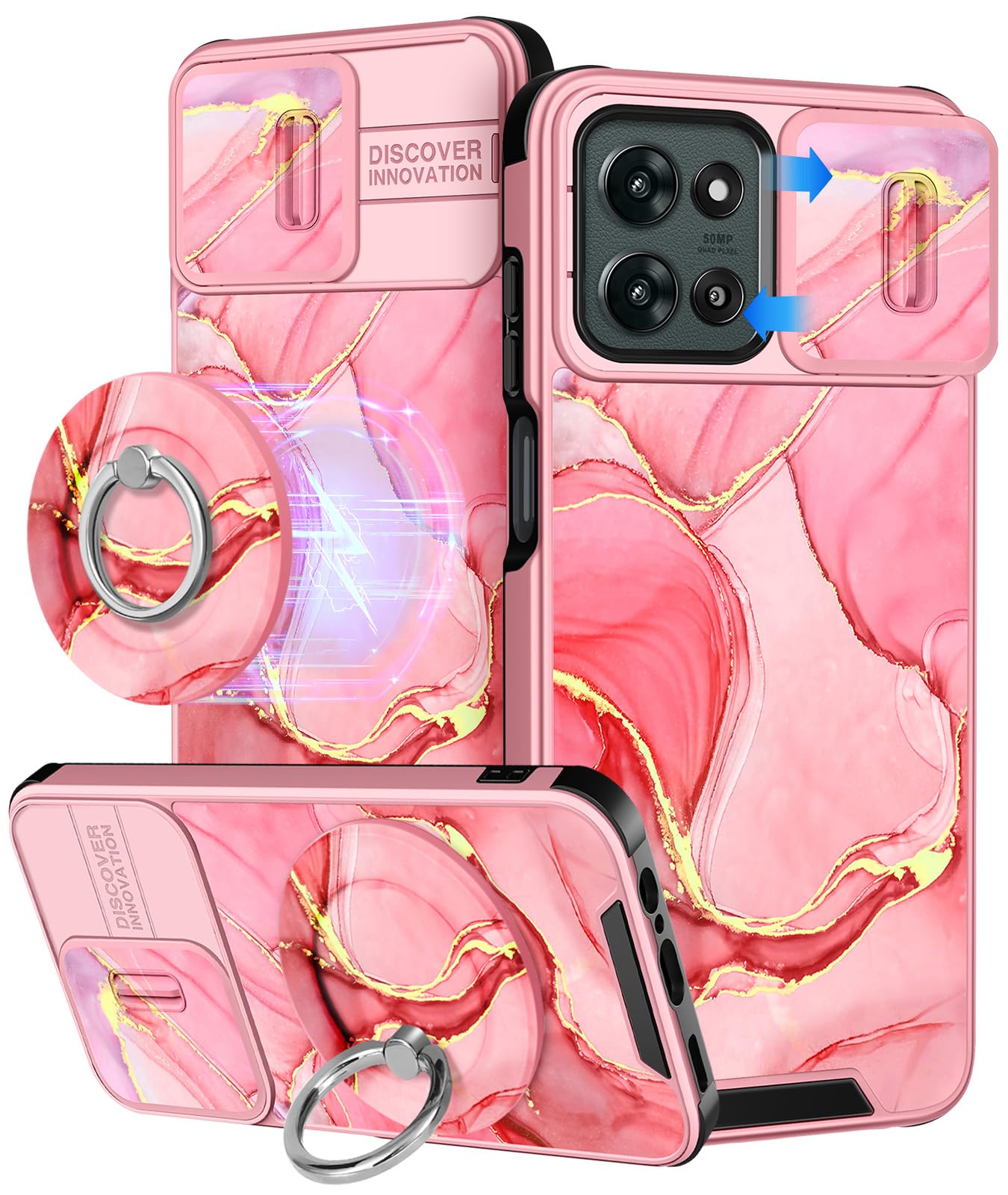 Buleens for Moto G 2026/2025 Case -Cute Design with Ring Stand & Camera Cover for Women Pretty Girly Fashion Teens Phone Cover f