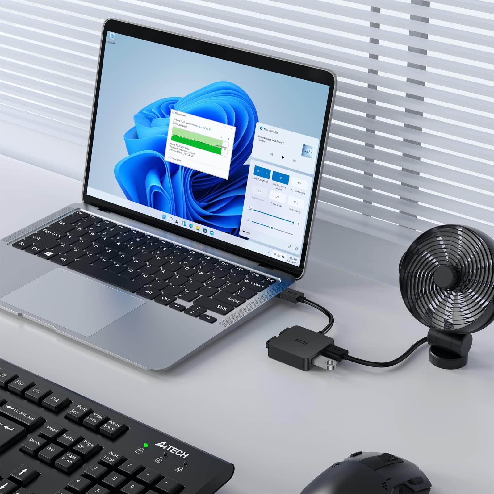 Iczi Usb 3.0 Hub, 4-Port Date Usb Splitter Adapter For Macbook, Mac Pro/Mini, Imac, Surface Pro, Xps, Laptop, Flash Drives, Mobi