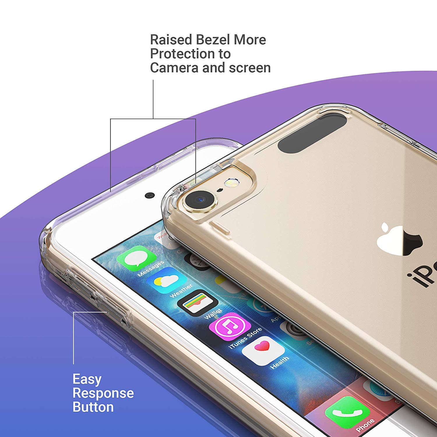 Ulak Compatible With Ipod Touch 7 Case Clear, Ipod Touch 6 Touch 5 Case With 2 Screen Protectors, [Anti-Yellowing] Slim Soft Tpu