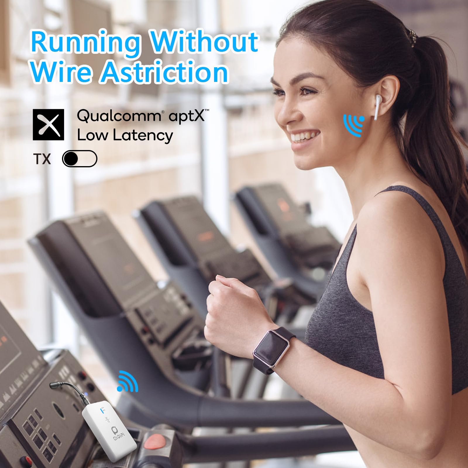 Airplane Blutooth 5.3 Receiver & Transmitter For Airpods Or Headphones, Bluetooth Adapter For Tv, Aptx Low Latency, Wireless 3.5