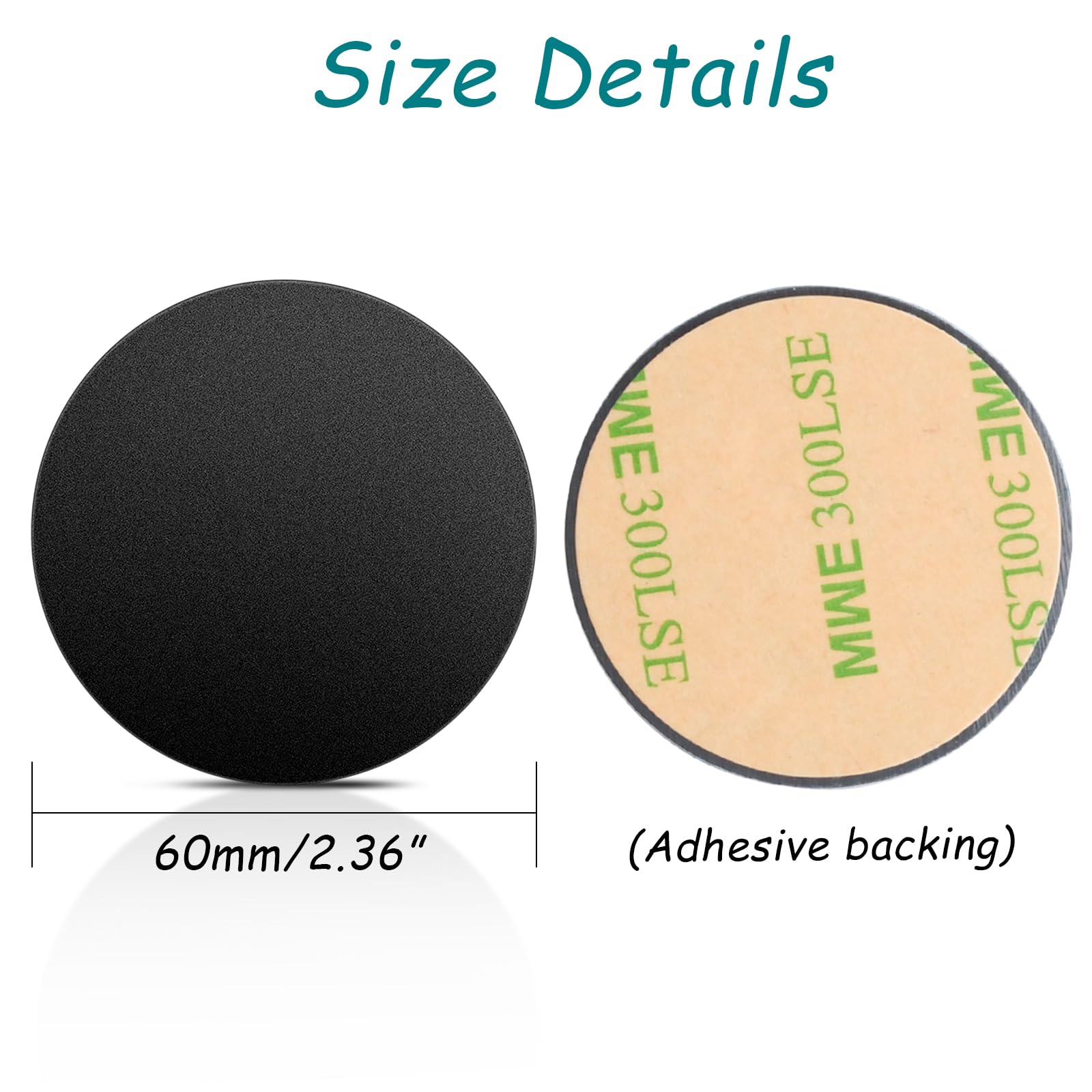 Fpmyb Universal Replacement Metal Plates Set, 20 Pack Mount Metal Plate With Adhesive For Phone Car Mount Holder Cradle, Black R