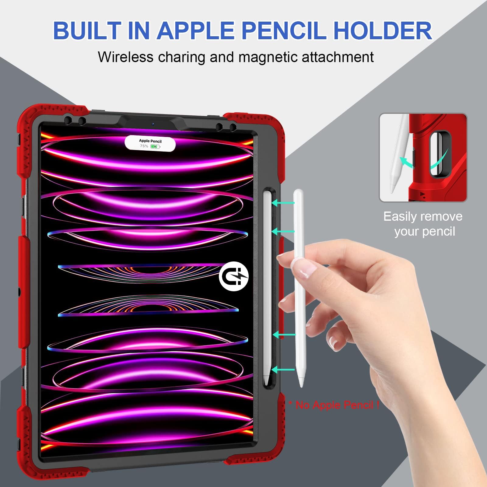 Supfives Case For Ipad Pro 12.9 2022 6Th Generation: Upgraded Military Grade Three Layer Heavy Duty Cover For Pro 12.9 5Th Gen 2