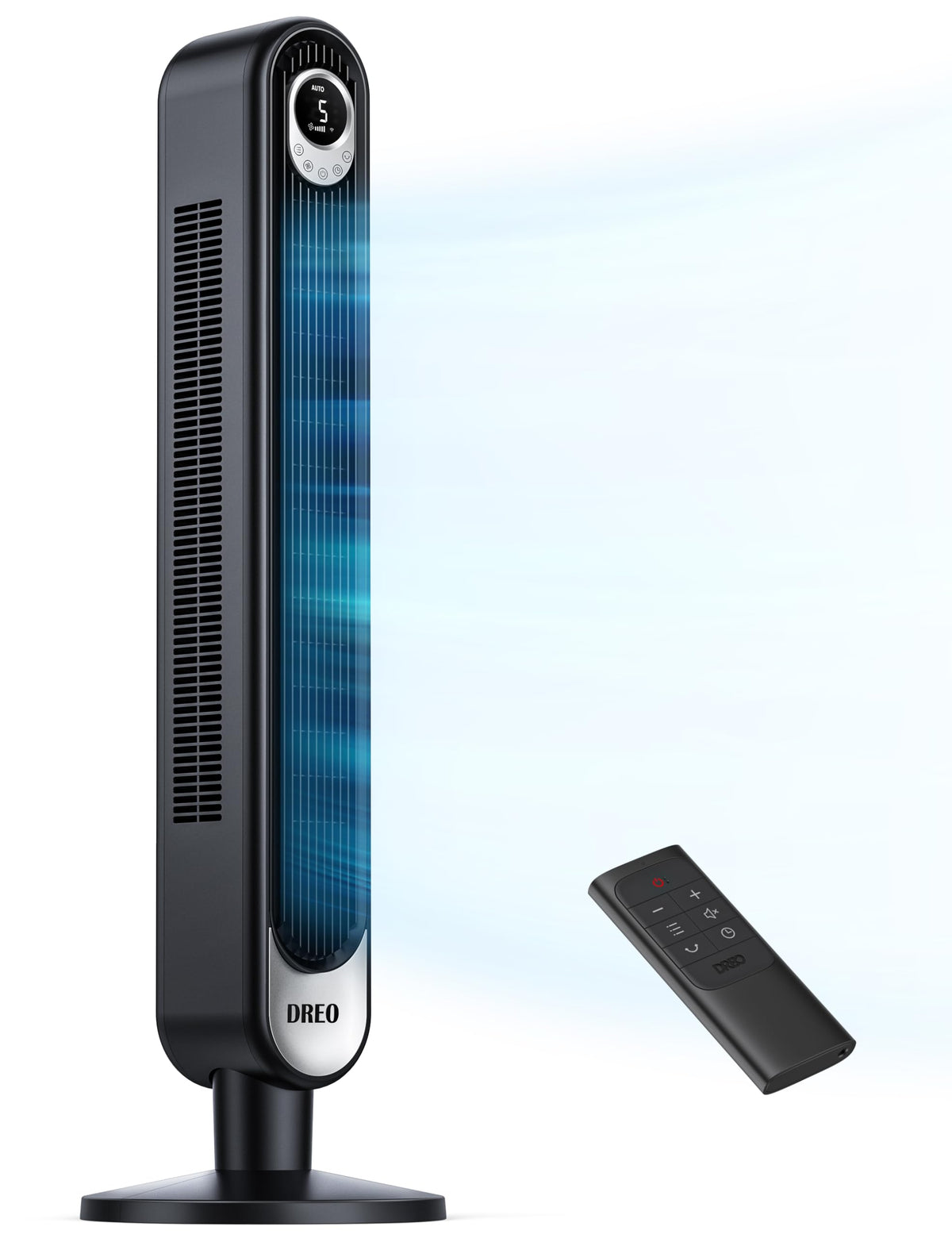Dreo Tower Fan 42 Inch, Cruiser Pro T1 Quiet Oscillating Bladeless Fan With Remote, 6 Speeds, 4 Modes, Led Display, 12H Timer, Black Floor Standing Fan Powerful For Indoor Home Bedroom Office Room