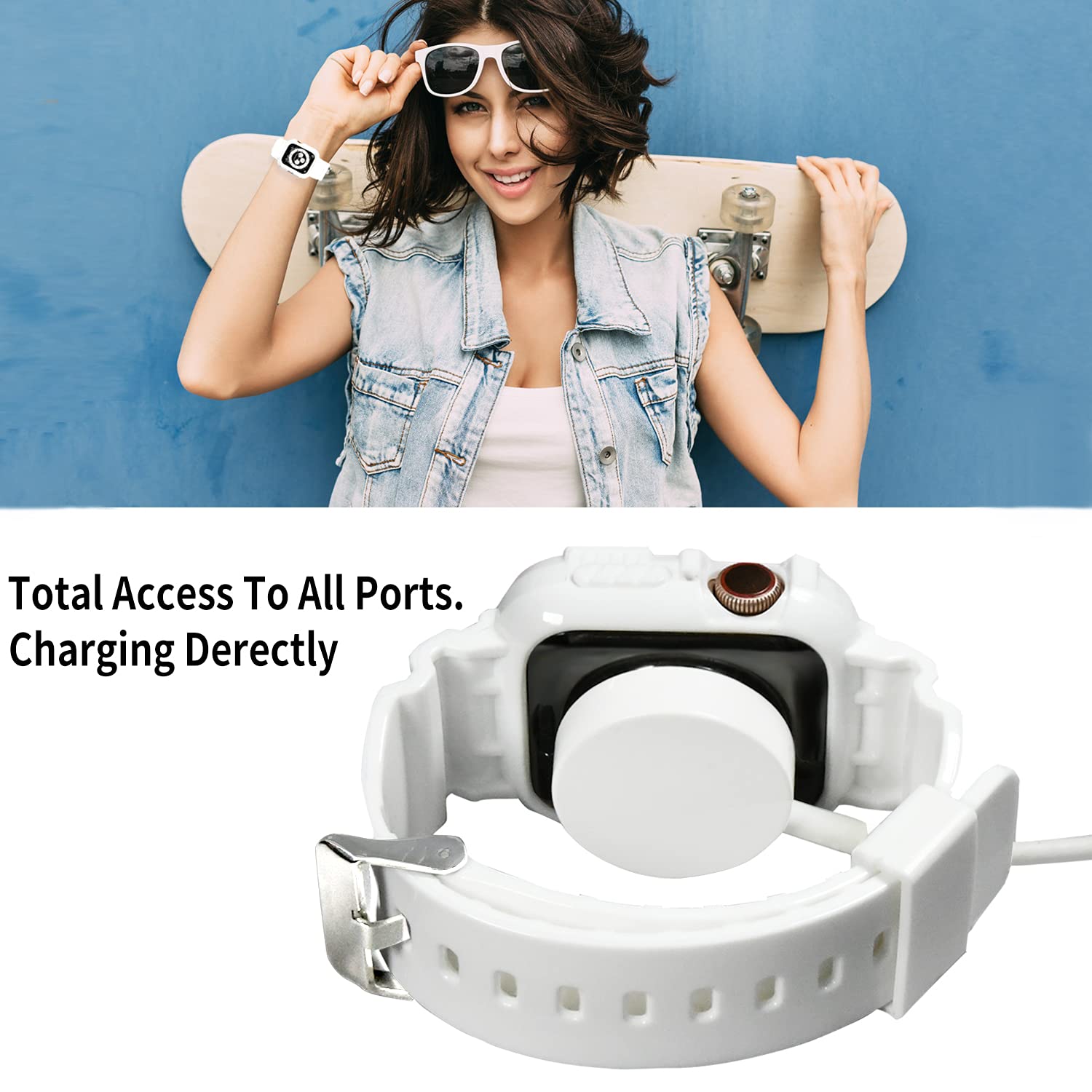 Blingbrione Band With Case Compatible For Apple Watch Band 41Mm/38Mm/40Mm ,Silicone Soft Sport Loop Iwatch Transparent Strap Wri