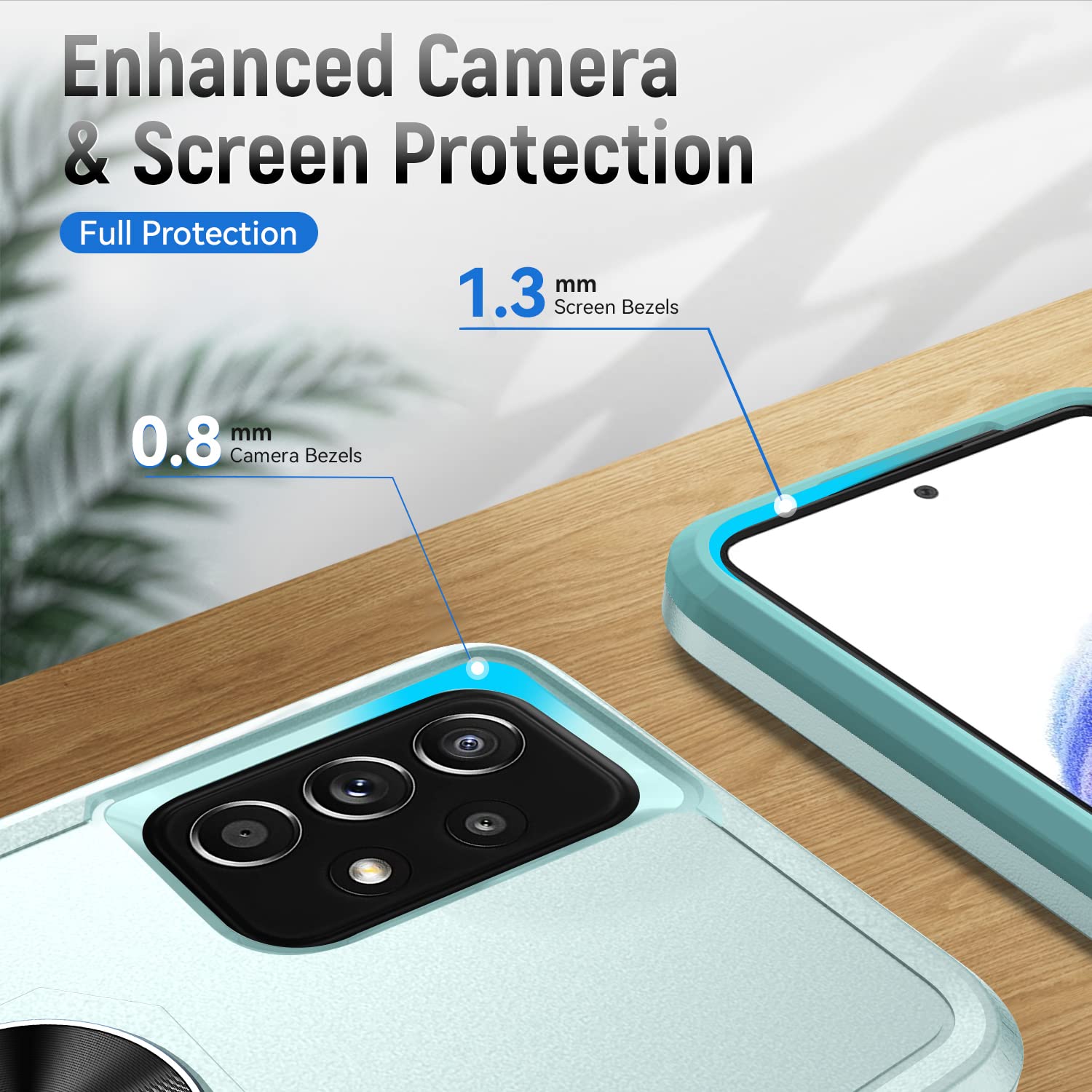 Janmitta Compatible With Samsung Galaxy A53 5G Case,With 1 Pack Screen Protector+1 Pack Camera Lens Protector,Shockproof Full Bo