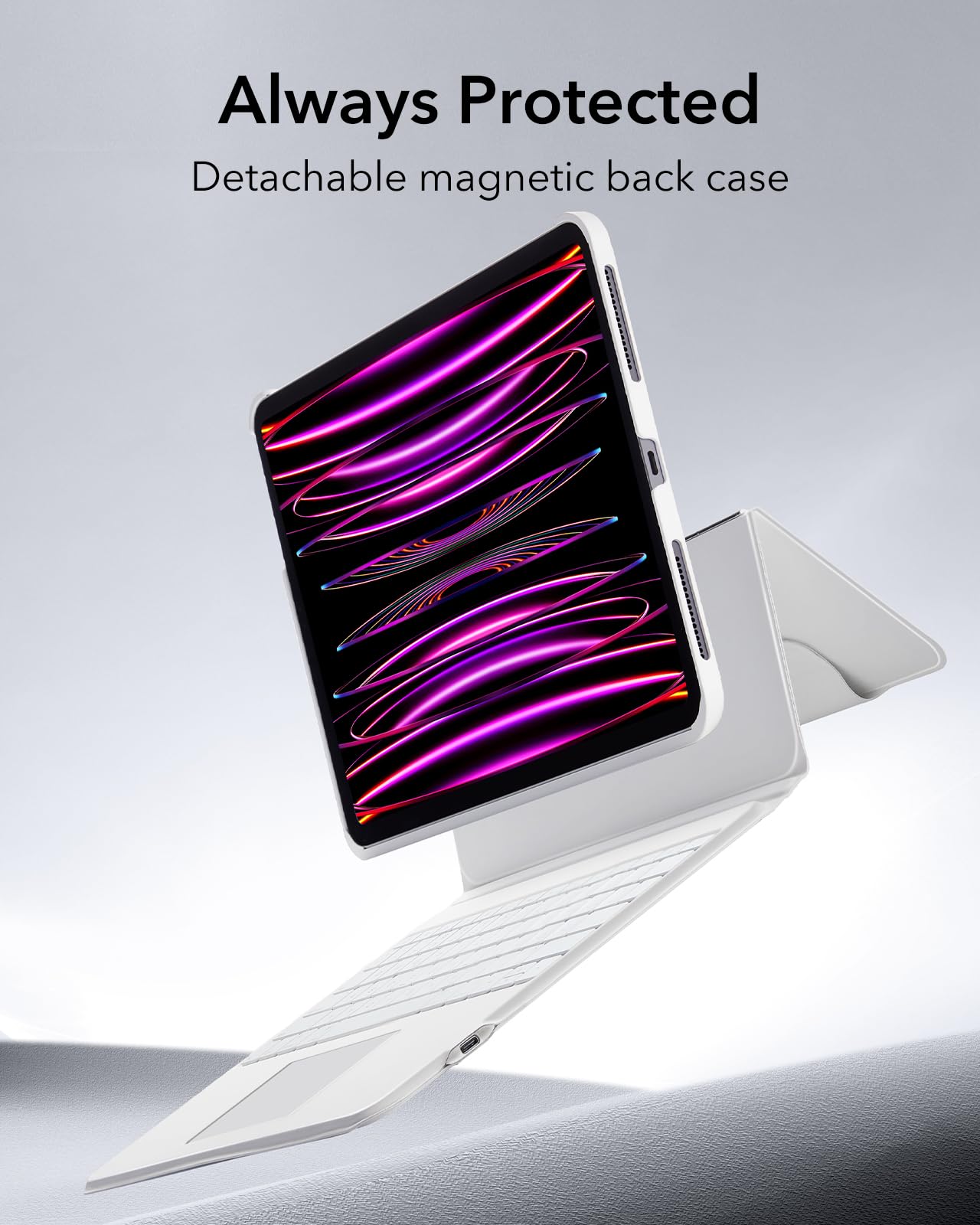 Esr Ascend Keyboard Case, Ipad Case With Keyboard Compatible With Ipad Pro 12.9 (2022/2021/2020/2018), Magnetic Detachable Case,