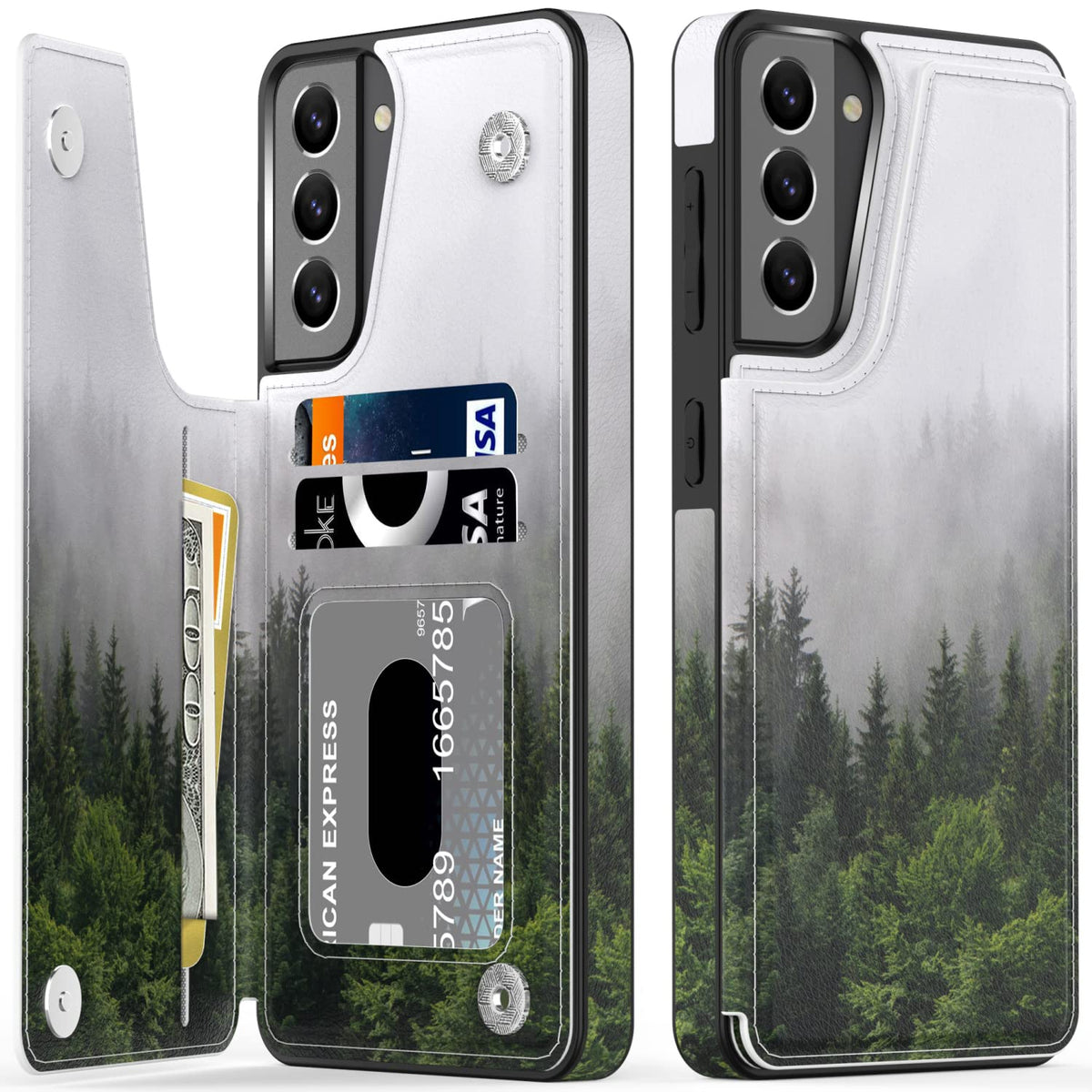 Leto Galaxy S21 Plus Case,Luxury Flip Folio Leather Wallet Case Cover With Fashion Designs For Girls Women,Card Slots Kickstand,