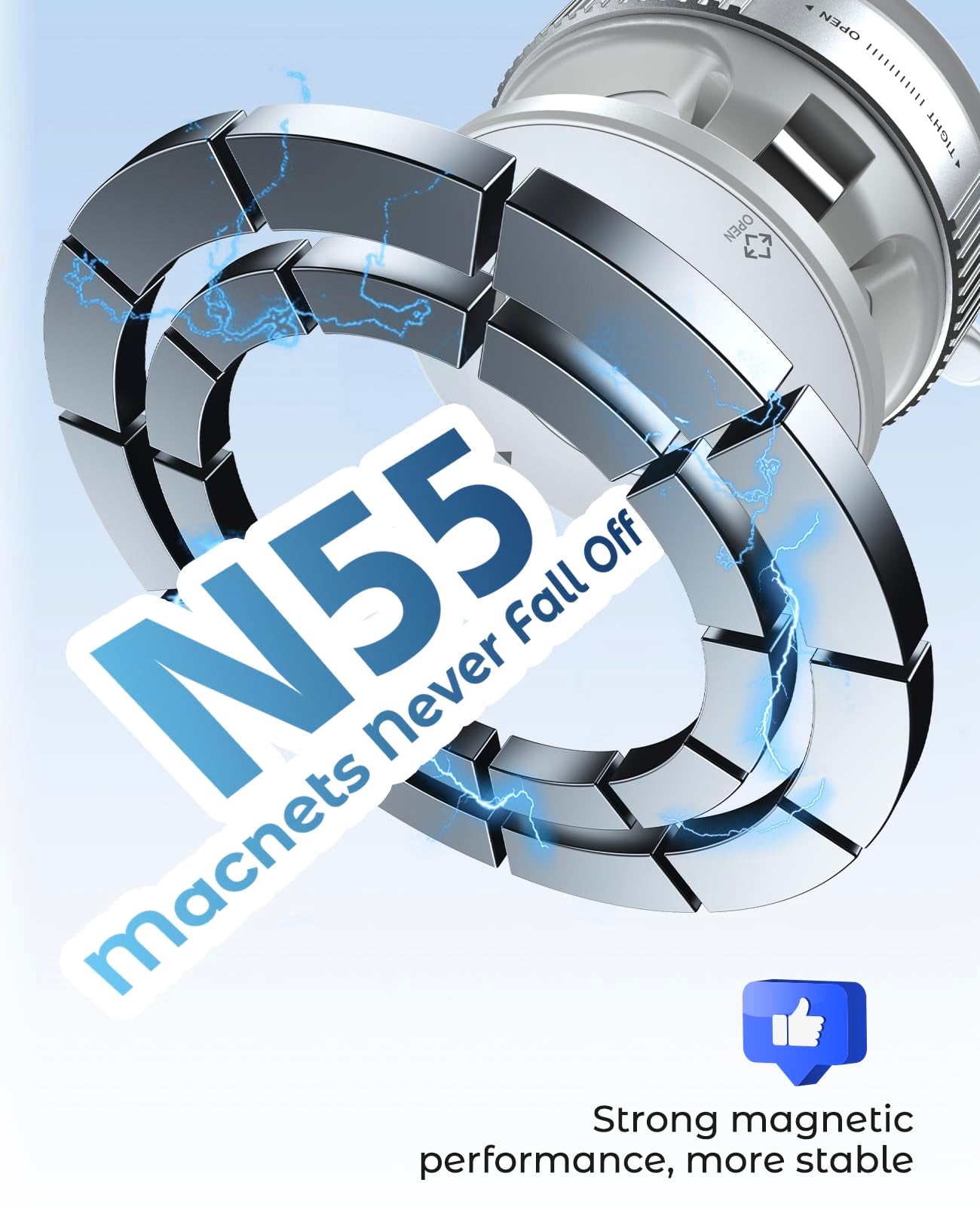 Jononser Vacuum Magnetic Phone Holder, Suction Cup Phone Mount For Magsafe, 360 Adjustable Magnetic Phone Holder, Pocket Size Fo