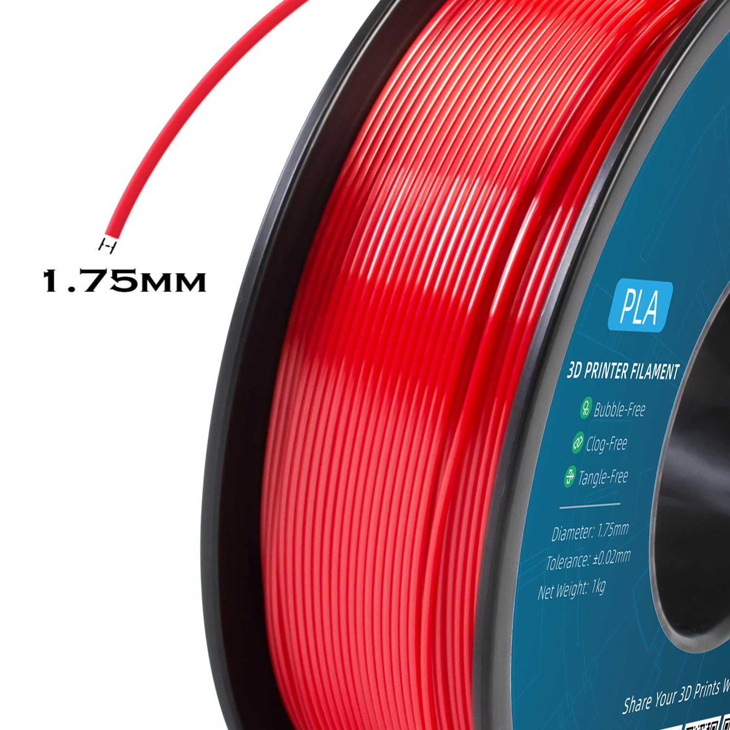 Pla Filament 1.75Mm, Geeetech 3D Printer Pla Filament,1.75Mm,1Kg Per Spool,Red