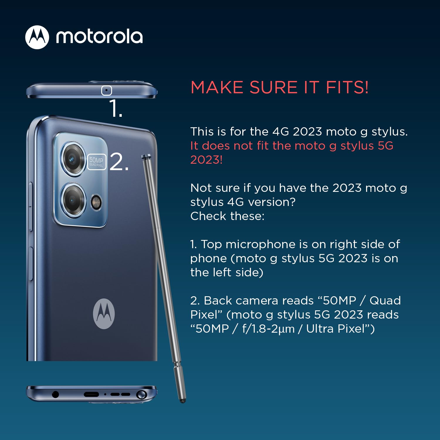 Motorola Moto G Stylus (2023) Textured Protective Case  Dusk Blue   Precision Fit Shock Absorbing Cases For Enhanced Phone Grip,