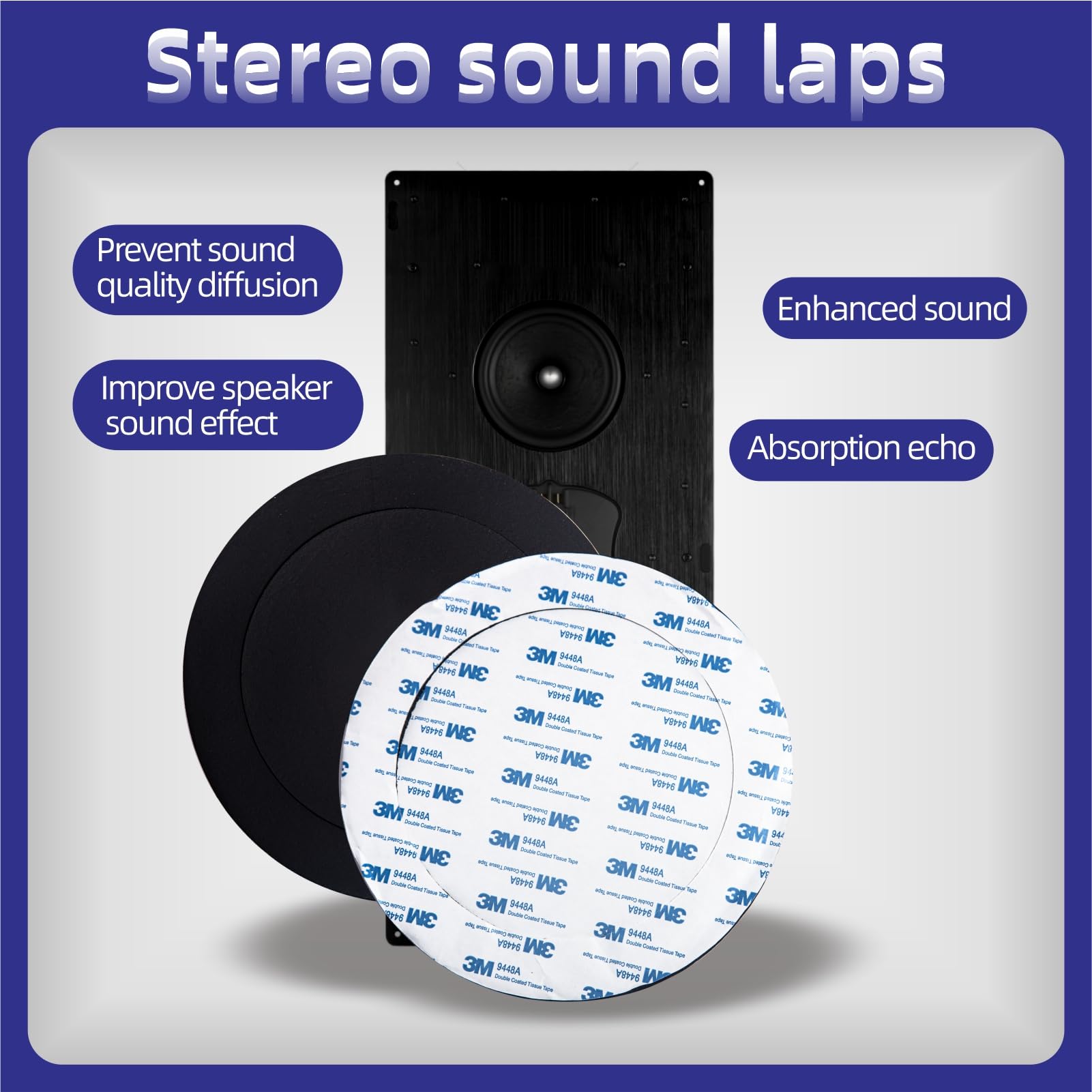 Mariyandh 6.5'' Foam Speaker Enhancer Foam Fast Rings Fits For 6'' 6.5'' Car Door Speaker, Universal High Rebound Sponge Bass Bl