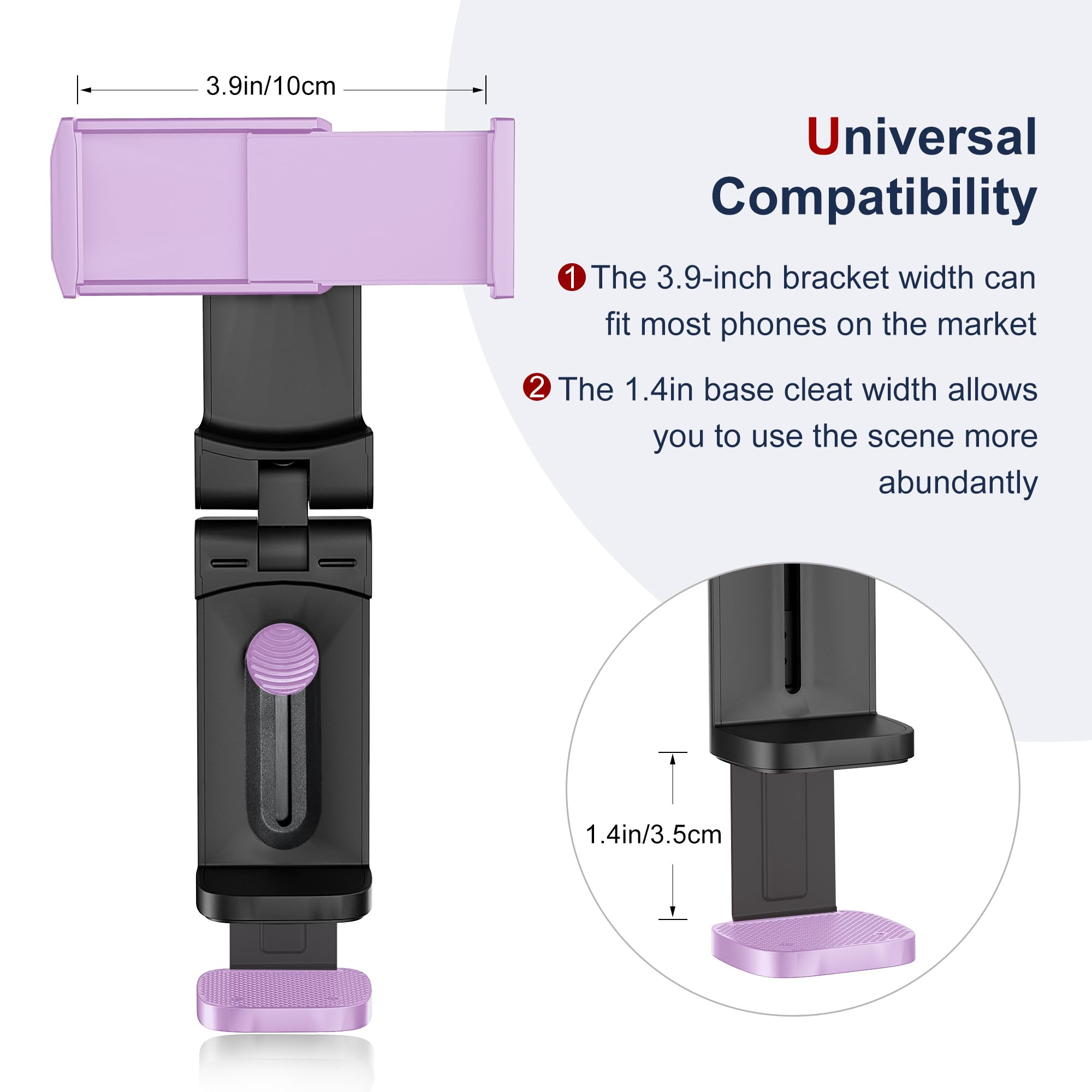 Huogantom Universal Airplane Travel Phone Holder: Travel Essentials Phone Mount For Desk With Multi-Directional 360 Degree Rotat