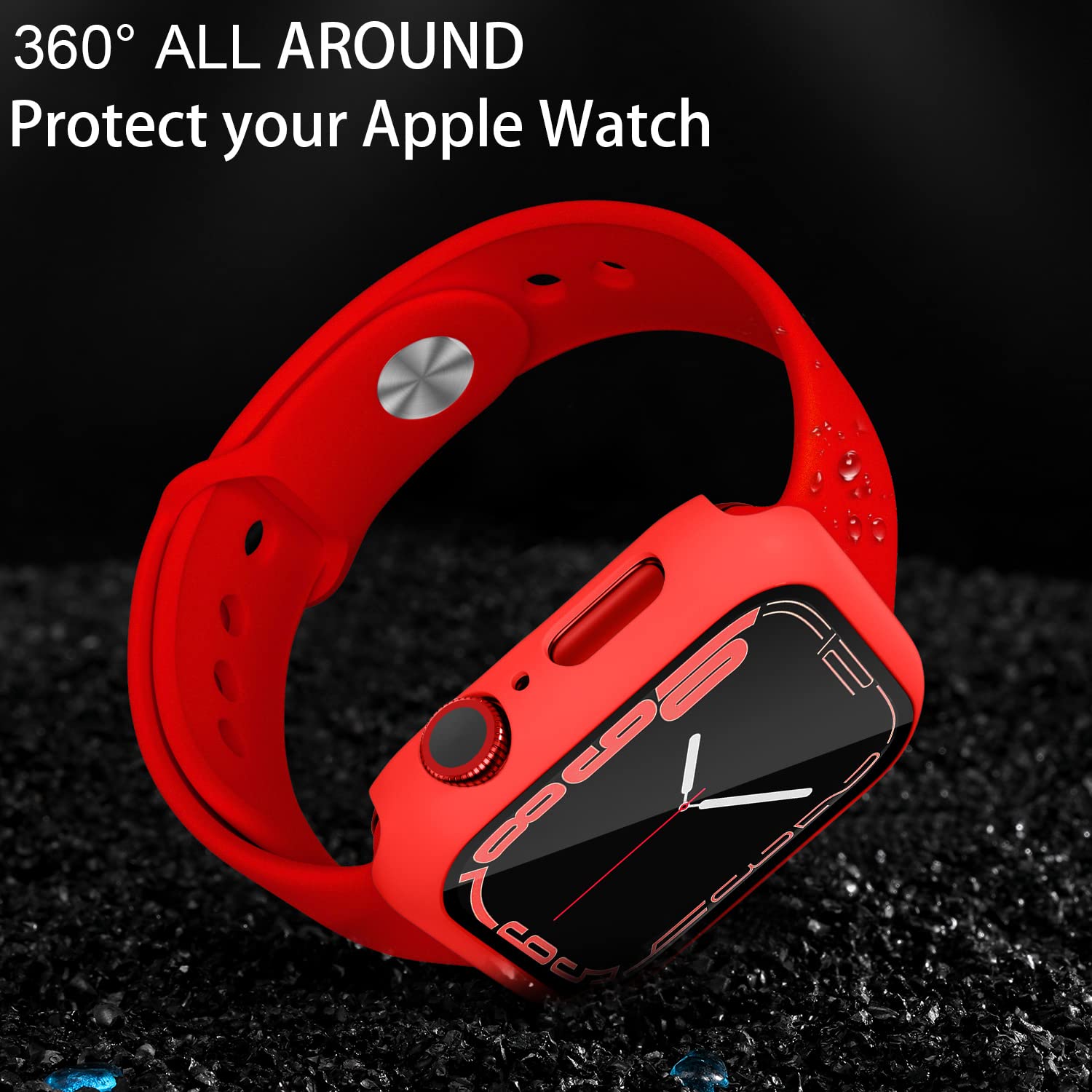 Charlam Compatible With Apple Watch Screen Protector 41Mm Series 9 8 7 Iwatch Case Cover, 3 Pack Hard Pc Edge Bumper Cases Full