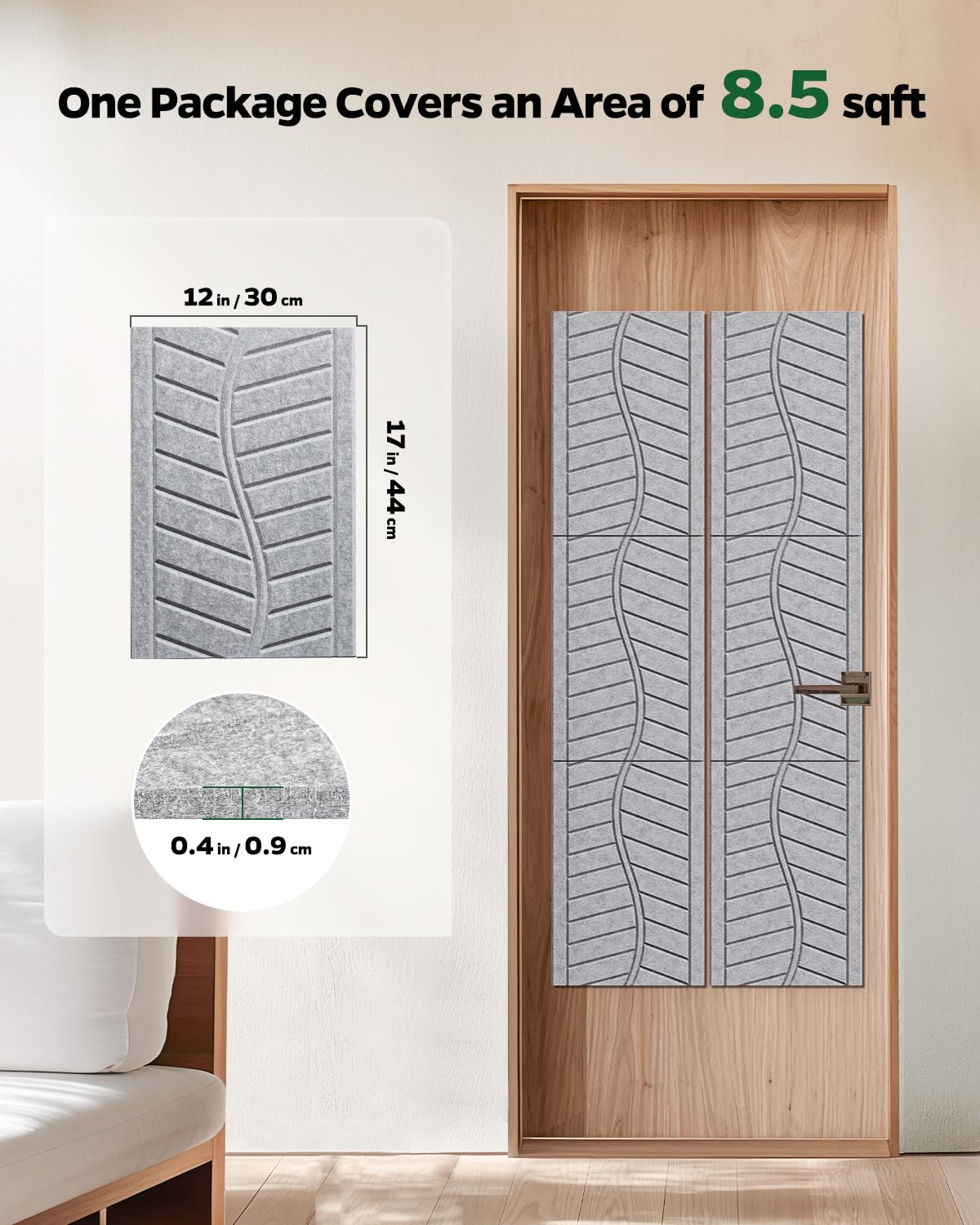 Topnaca Sound Proof Panels For Walls, 6 Pack Self Adhesive Soundproof Wall Panels, 17  12  0.4 High Density Sound Proofing Panel