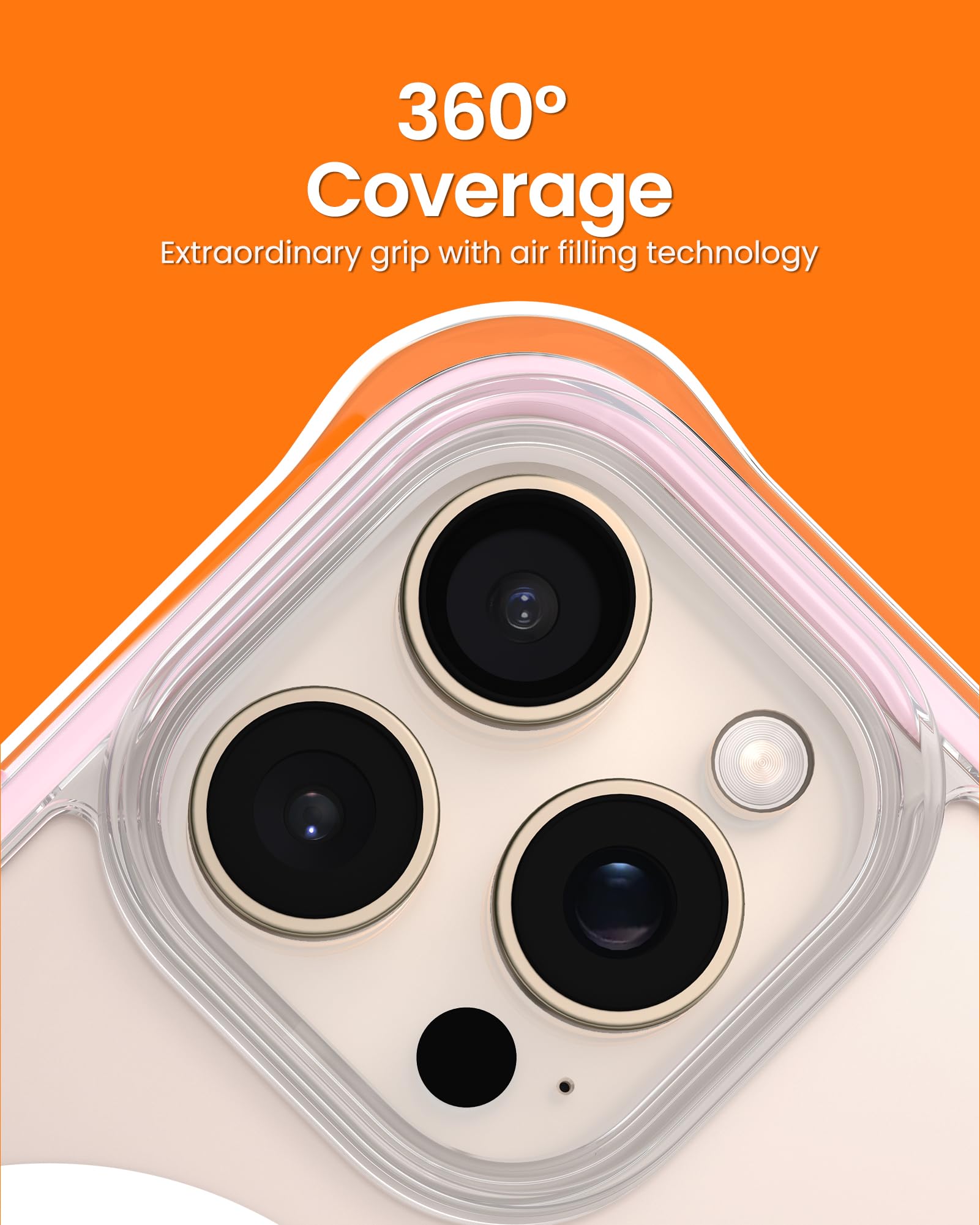 Ornarto Air Case For Iphone 16 Pro Max Clear, Compatible With Magsafe, Military Grade Drop Protection Cover With Built In Air Pi