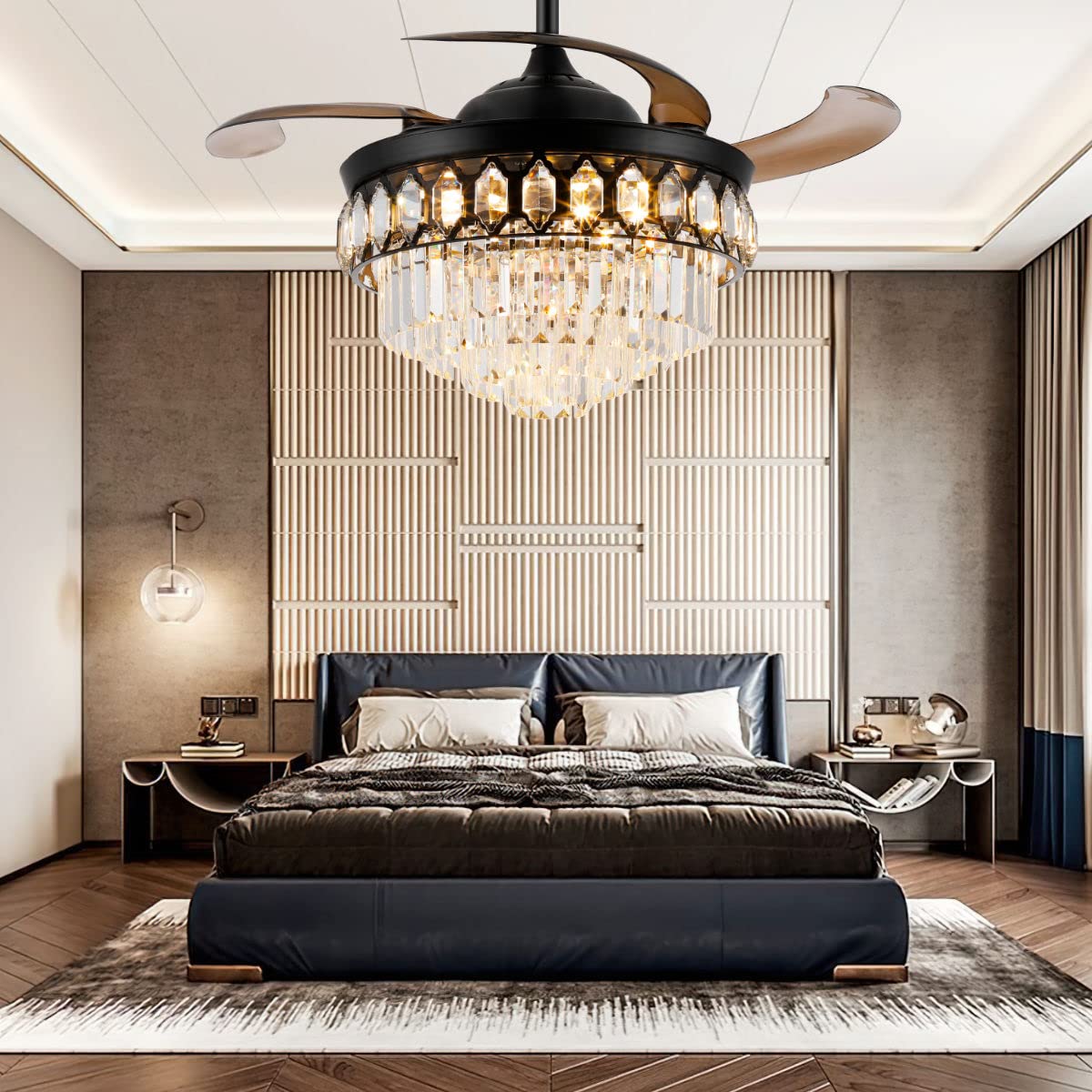 42 Retractable Fandelier Ceiling Fan With Light And App/Remote Control