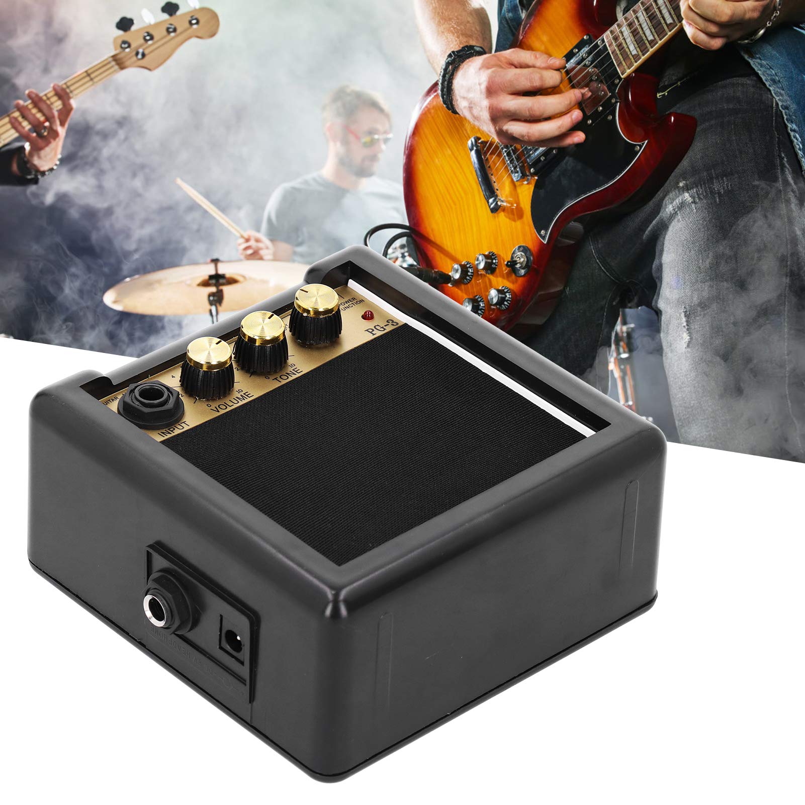 Guitar Amplifier, Bass Speaker Mini Guitar Amplifier, Portable Pg 3 3W For Electric Guitar Electric Bass