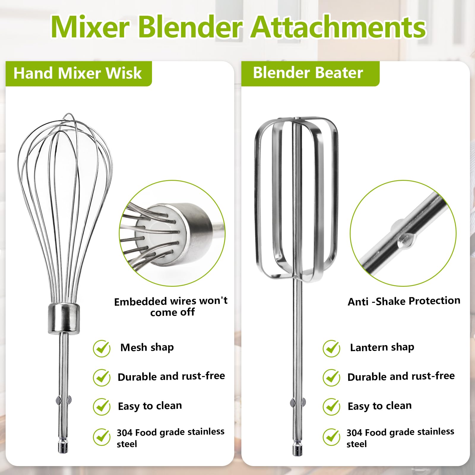 Hand Mixer Beaters Blender Replacement With Hand Mixers Whisk For Hamilton Beach Hand Mixers 62682Rz 62692 62695V 64699 Hand Mix
